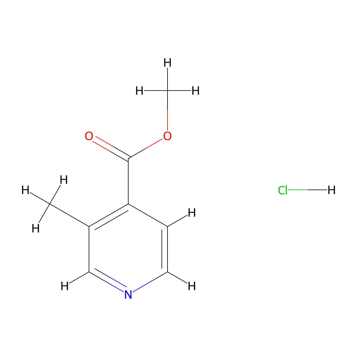 Methyl 3-methyl-4-pyridinecarboxylate hydrochloride molecular structure, CAS 1173025-60-9