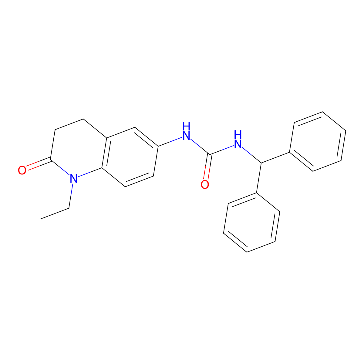 1-Benzhydryl-3-(1-ethyl-2-oxo-1,2,3,4-tetrahydroquinolin-6-yl)urea molecular structure, CAS 1173027-38-7