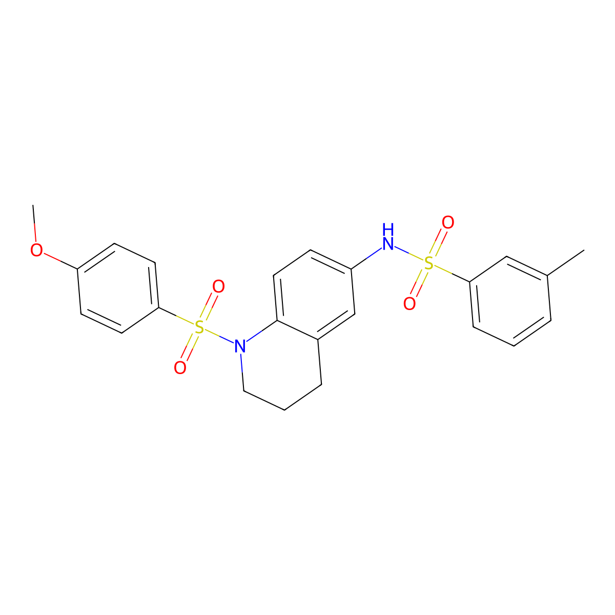 N-(1-((4-methoxyphenyl)sulfonyl)-1,2,3,4-tetrahydroquinolin-6-yl)-3-methylbenzenesulfonamide molecular structure, CAS 1173032-27-3