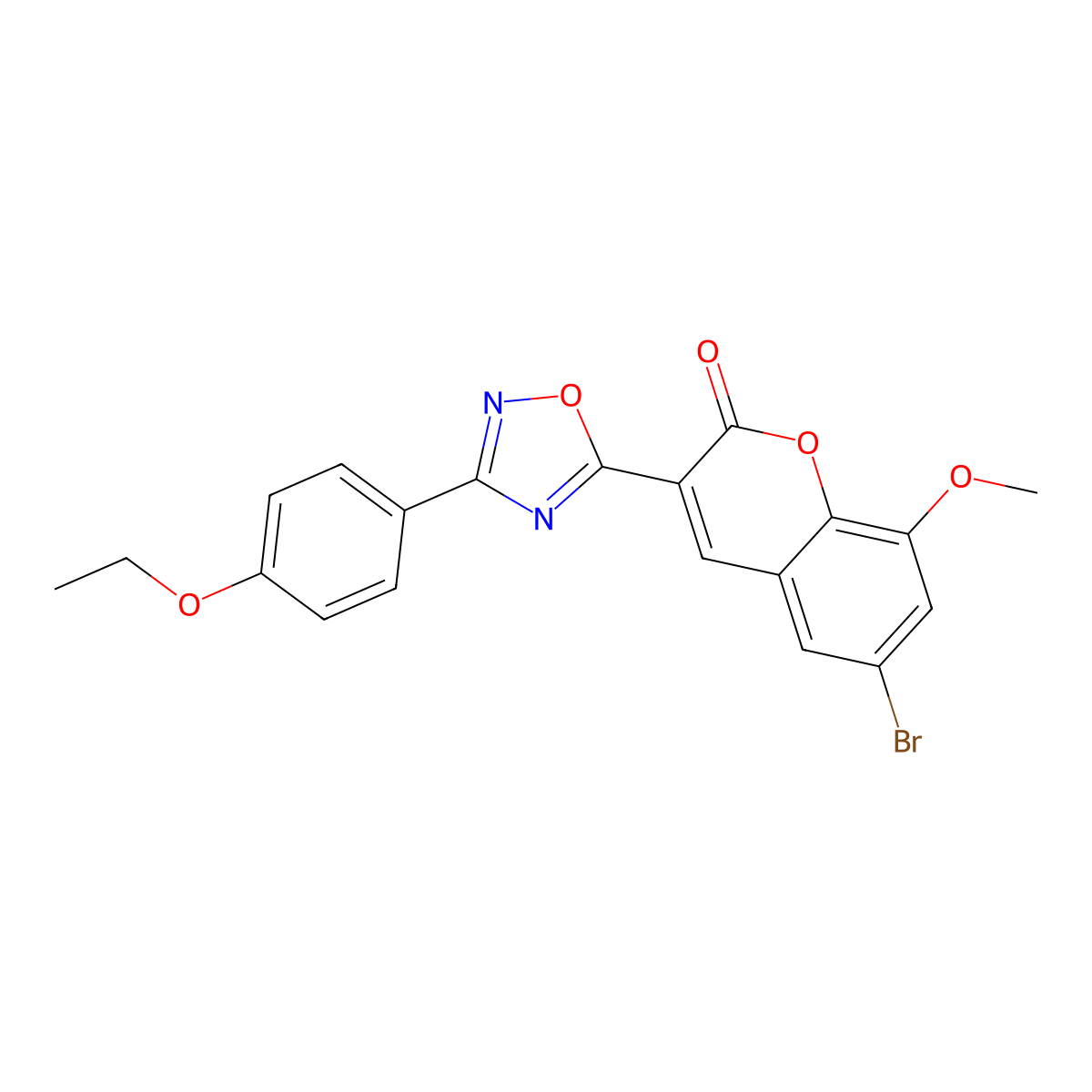 6-bromo-3-(3-(4-ethoxyphenyl)-1,2,4-oxadiazol-5-yl)-8-methoxy-2H-chromen-2-one molecular structure, CAS 1173034-73-5