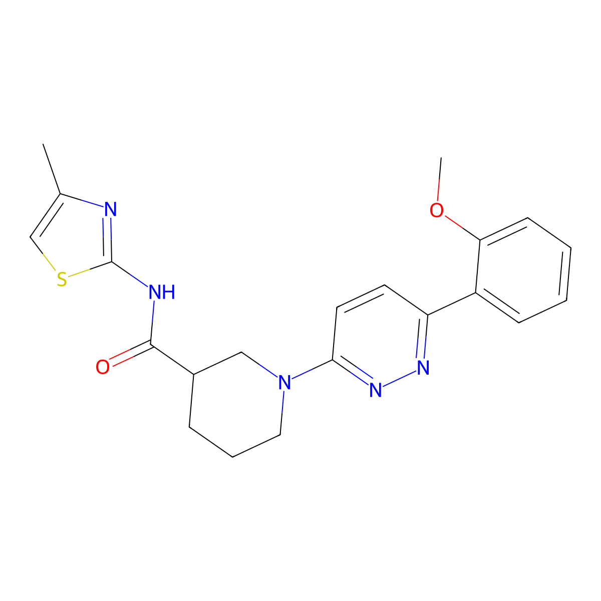 1-(6-(2-methoxyphenyl)pyridazin-3-yl)-N-(4-methylthiazol-2-yl)piperidine-3-carboxamide molecular structure, CAS 1173037-33-6