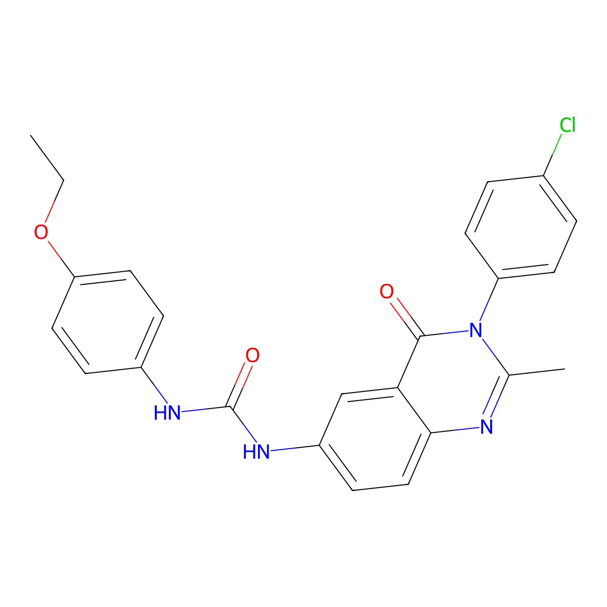1-(3-(4-Chlorophenyl)-2-methyl-4-oxo-3,4-dihydroquinazolin-6-yl)-3-(4-ethoxyphenyl)urea molecular structure, CAS 1173040-52-2