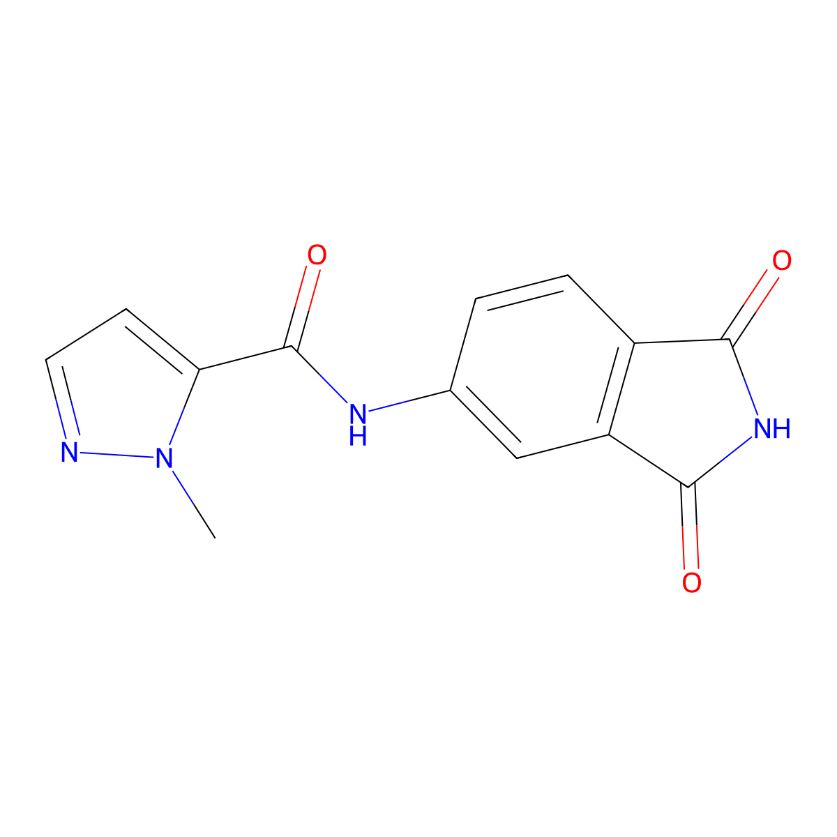 N-(1,3-dioxo-2,3-dihydro-1H-isoindol-5-yl)-1-methyl-1H-pyrazole-5-carboxamide molecular structure, CAS 1173041-83-2