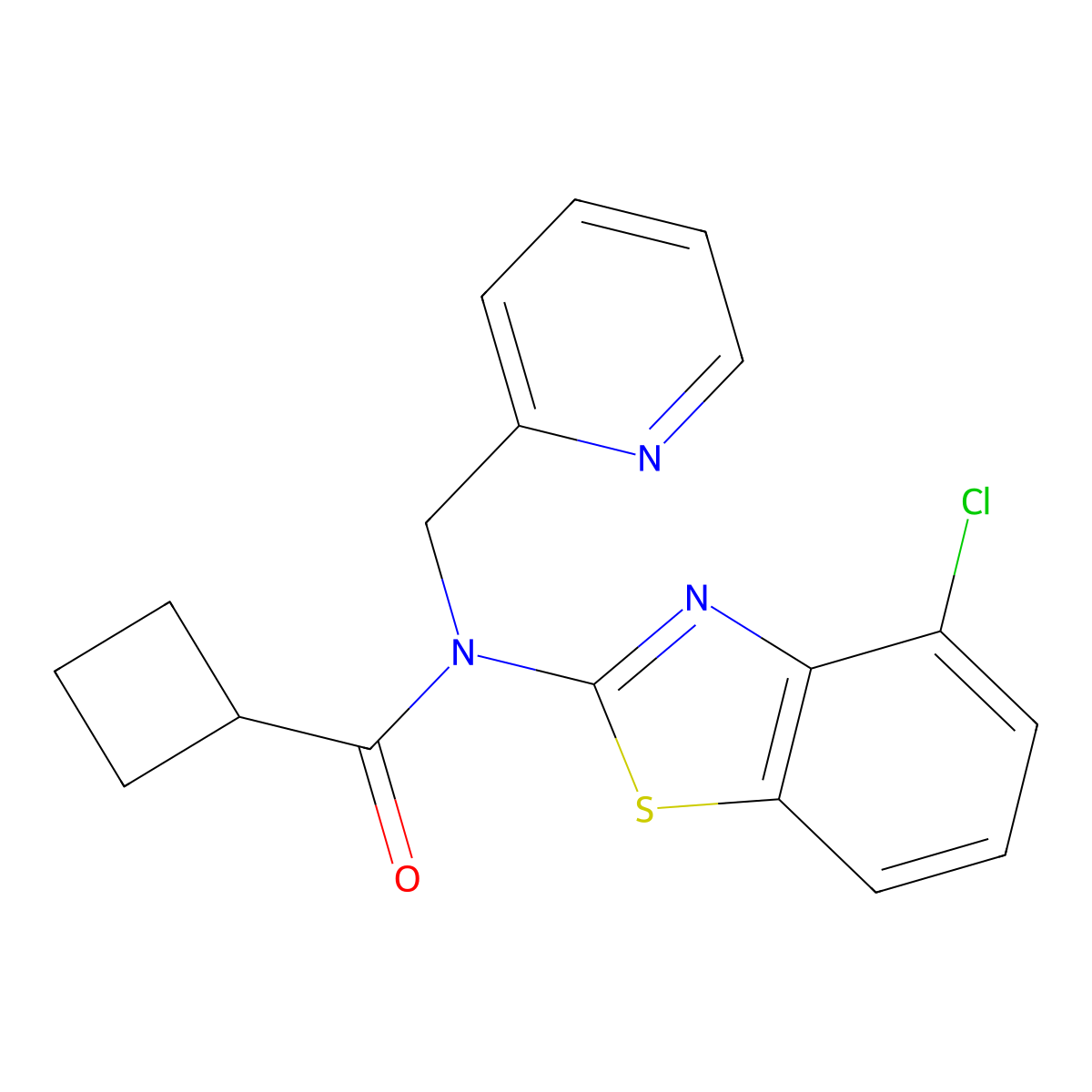 N-(4-chloro-1,3-benzothiazol-2-yl)-N-[(pyridin-2-yl)methyl]cyclobutanecarboxamide molecular structure, CAS 1173043-06-5