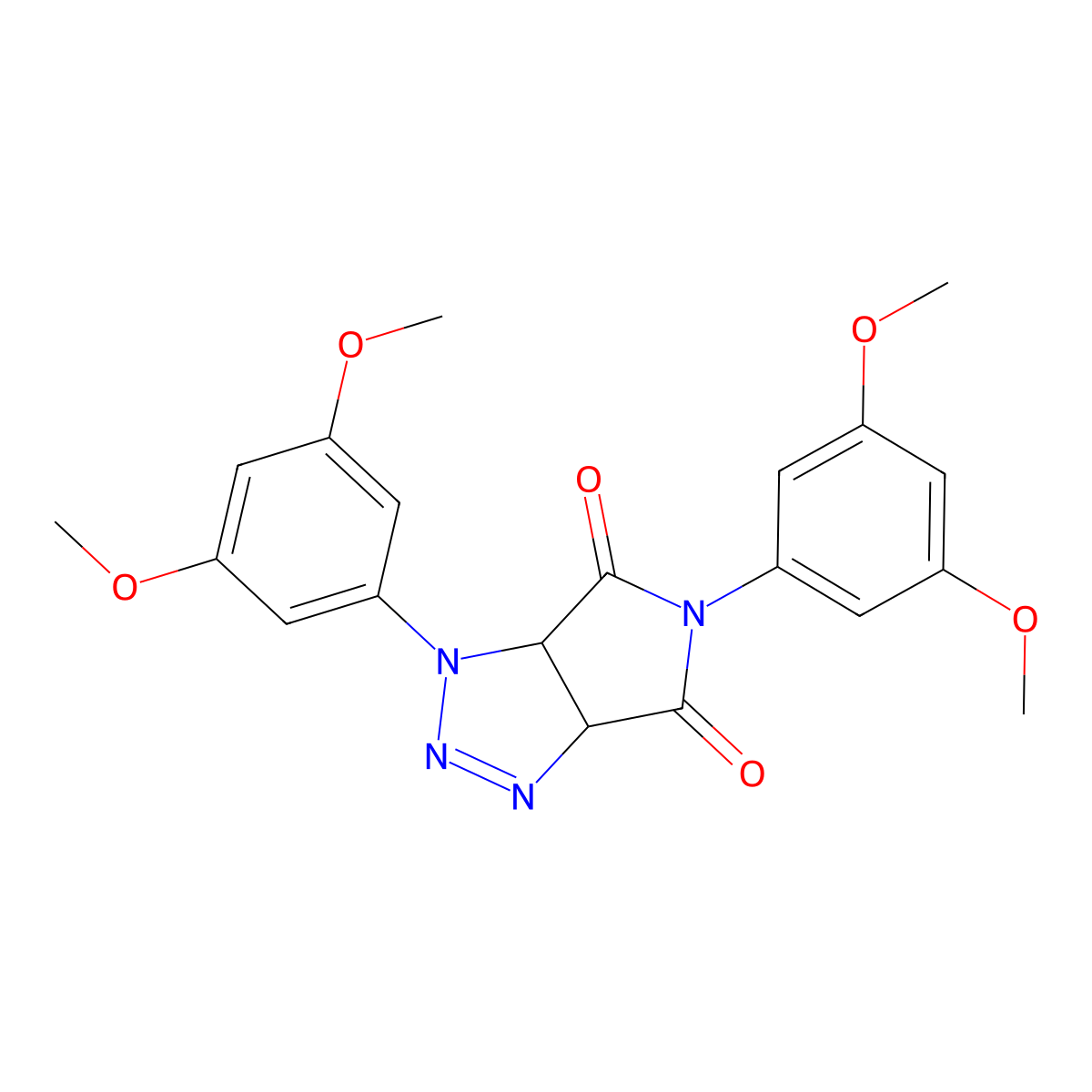 1,5-bis(3,5-dimethoxyphenyl)-1H,3aH,4H,5H,6H,6aH-pyrrolo[3,4-d][1,2,3]triazole-4,6-dione molecular structure, CAS 1173043-34-9