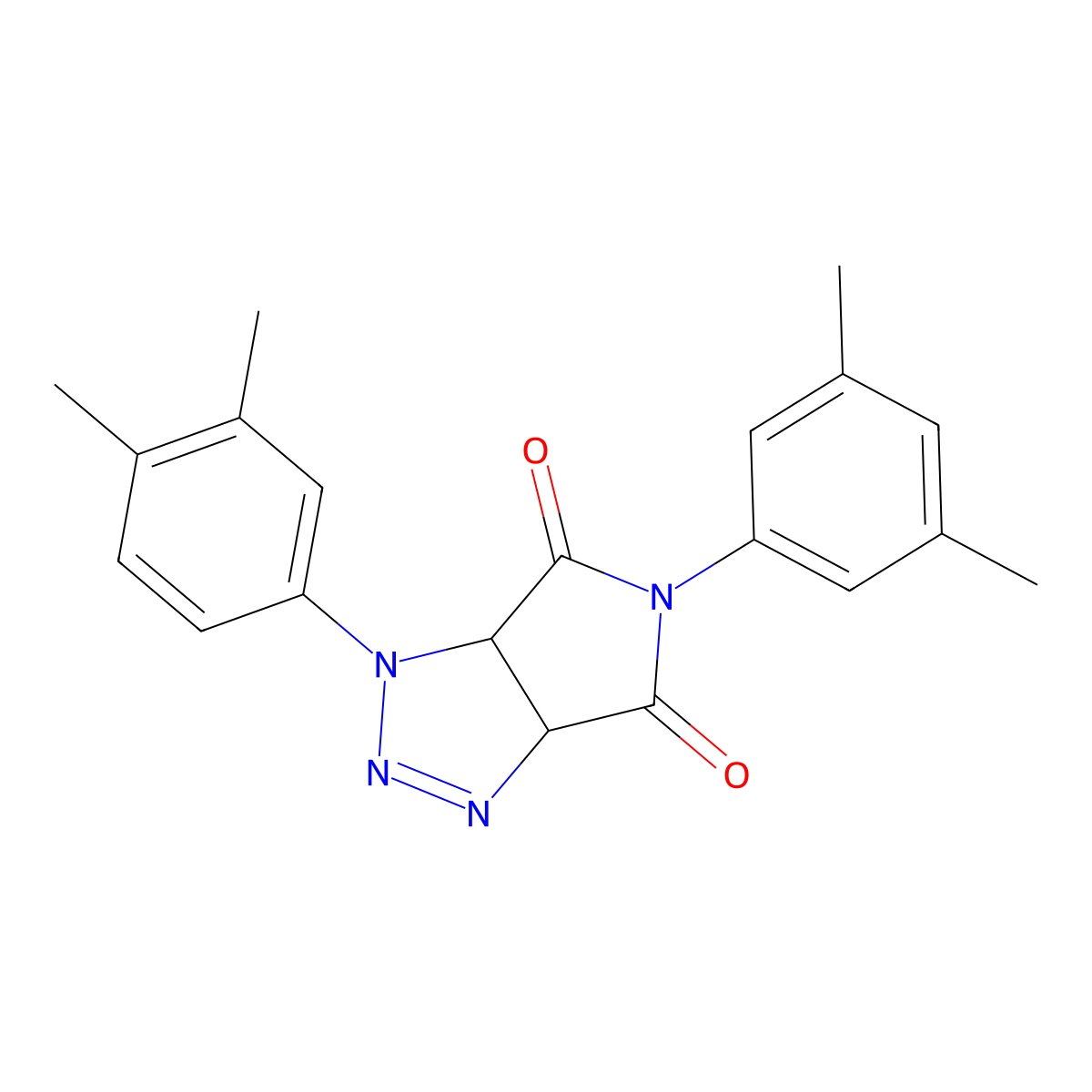 1-(3,4-dimethylphenyl)-5-(3,5-dimethylphenyl)-1,6a-dihydropyrrolo[3,4-d][1,2,3]triazole-4,6(3aH,5H)-dione molecular structure, CAS 1173043-40-7