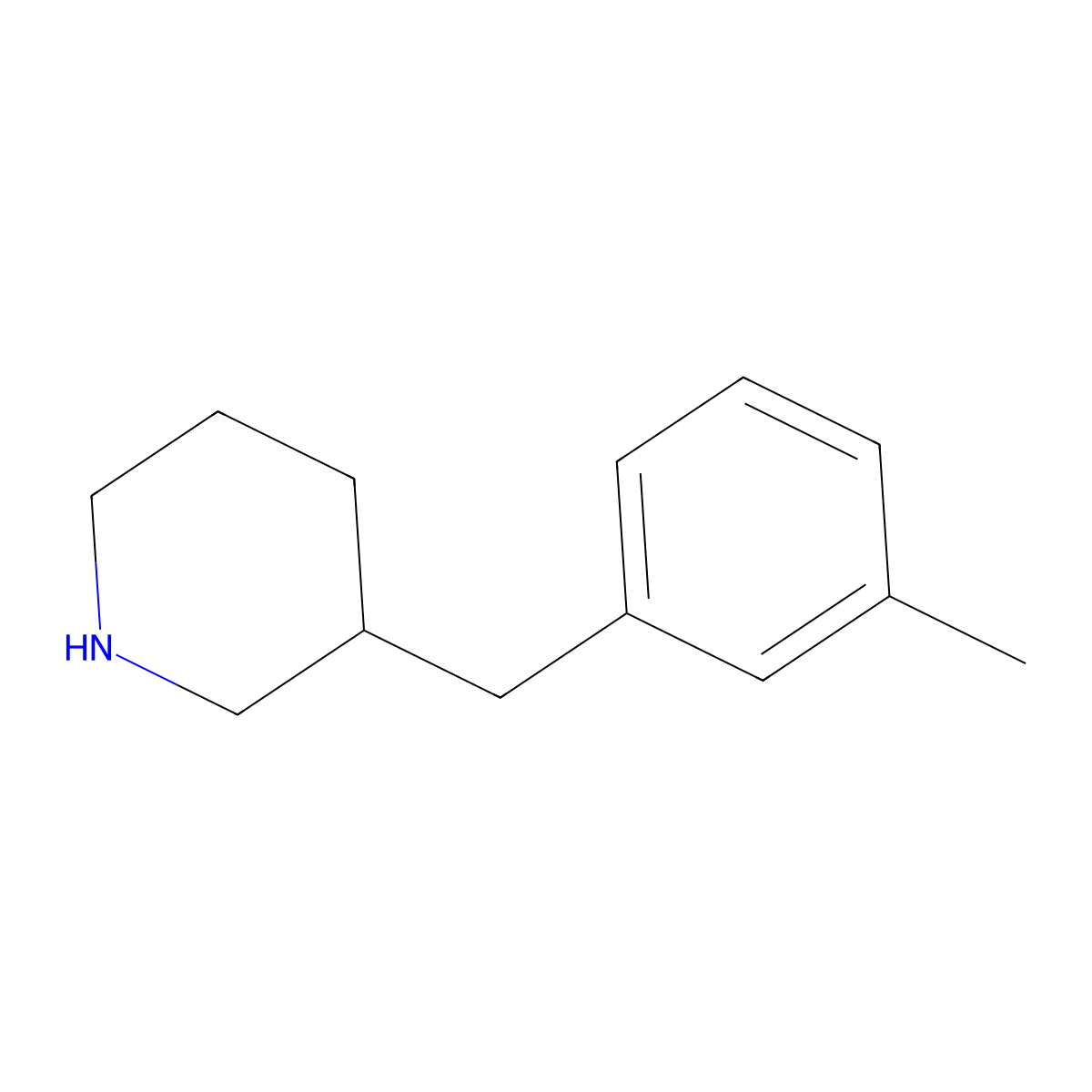3-(3-Methyl-benzyl)-piperidine molecular structure, CAS 1173046-76-8