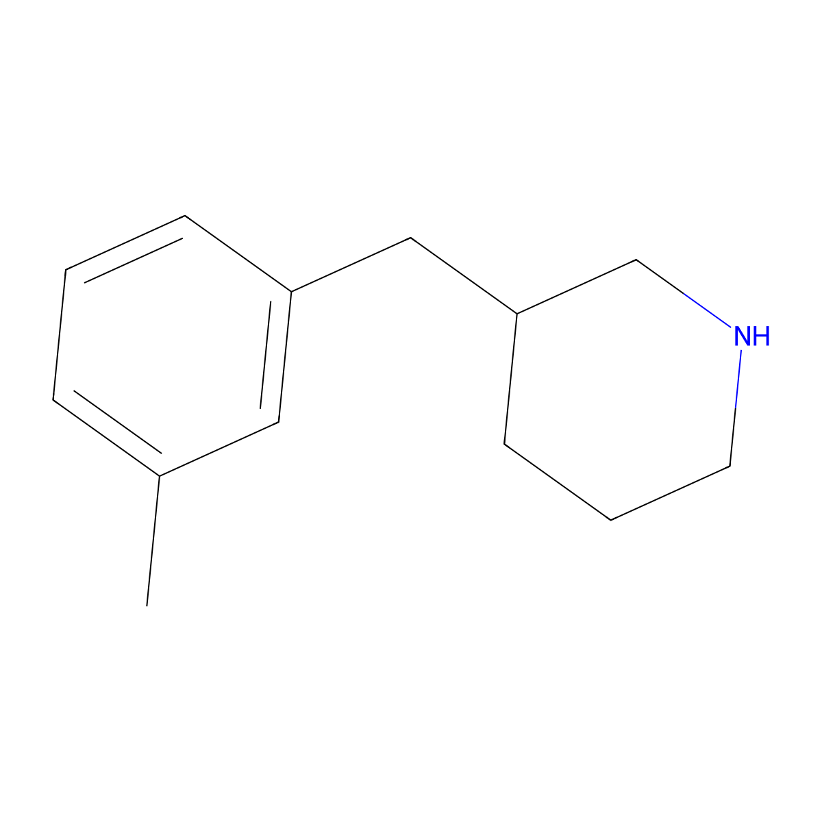 3-(3-Methyl-benzyl)-piperidine molecular structure, CAS 1173046-76-8