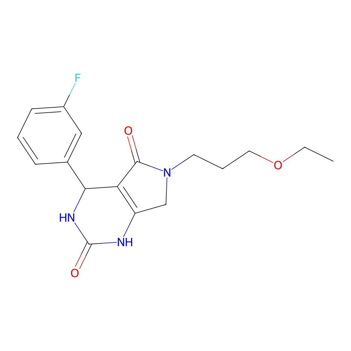 6-(3-ethoxypropyl)-4-(3-fluorophenyl)-3,4,6,7-tetrahydro-1H-pyrrolo[3,4-d]pyrimidine-2,5-dione molecular structure, CAS 1173047-36-3