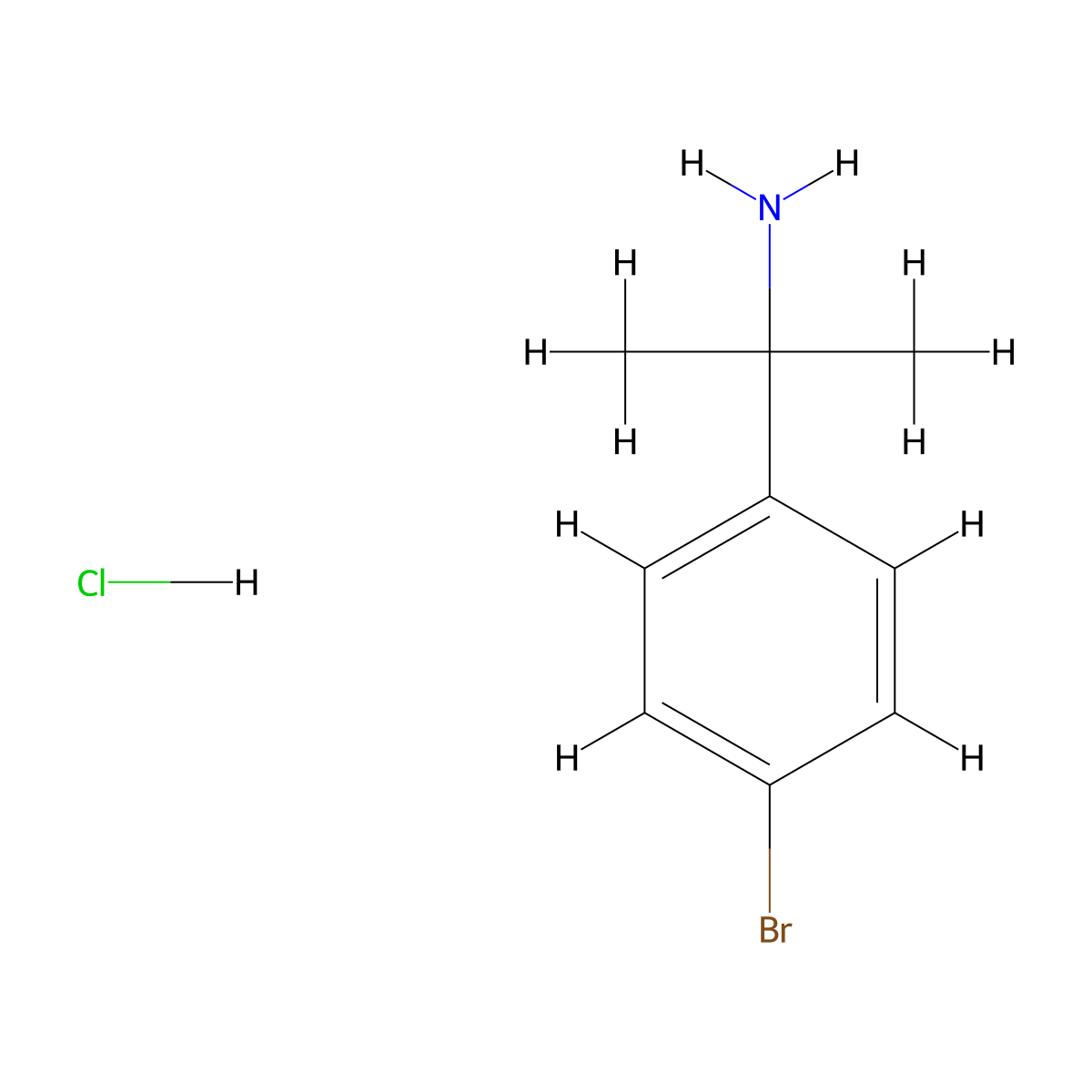 2-(4-Bromophenyl)propan-2-amine hydrochloride molecular structure, CAS 1173047-86-3