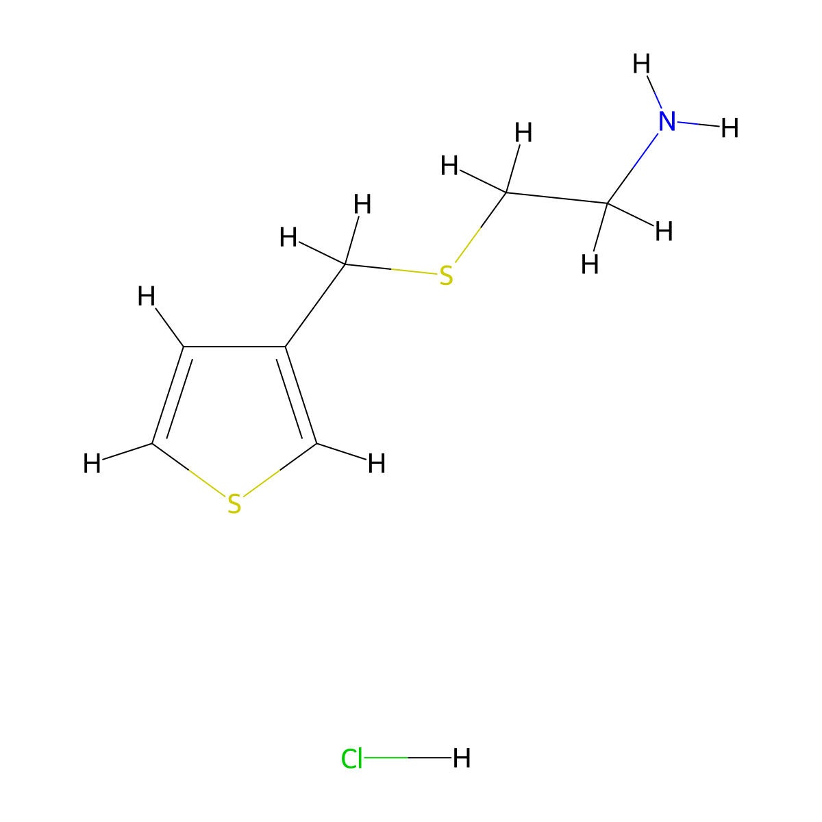 2-[(Thien-3-ylmethyl)thio]ethanamine hydrochloride molecular structure, CAS 1173049-56-3