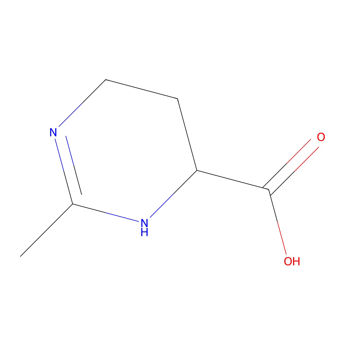 2-Methyl-4-carboxy-3,4,5,6-tetrahydropyrimidine molecular structure, CAS 117305-84-7