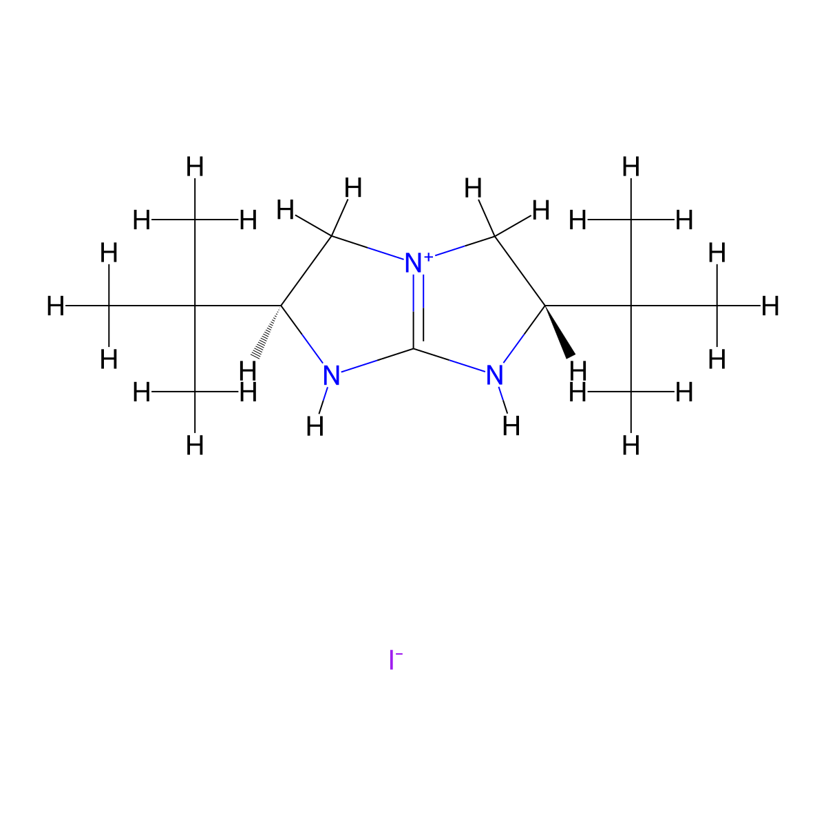 (2S,6S)-2,6-Di-tert-butyl-1,2,3,5,6,7-hexahydroimidazo[1,2-a]imidazol-4-ium iodide molecular structure, CAS 1173050-17-3