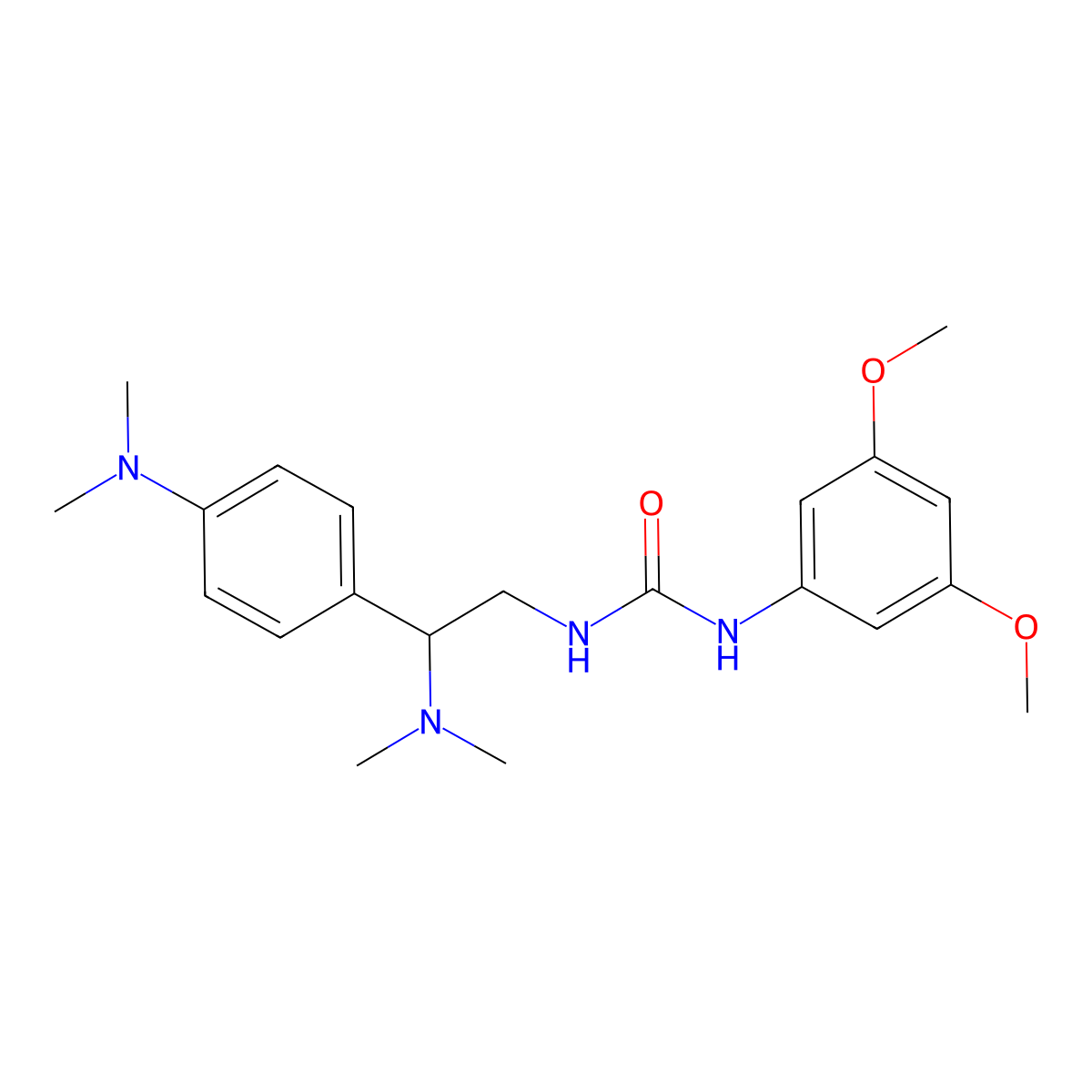 1-(3,5-Dimethoxyphenyl)-3-(2-(dimethylamino)-2-(4-(dimethylamino)phenyl)ethyl)urea molecular structure, CAS 1173052-65-7