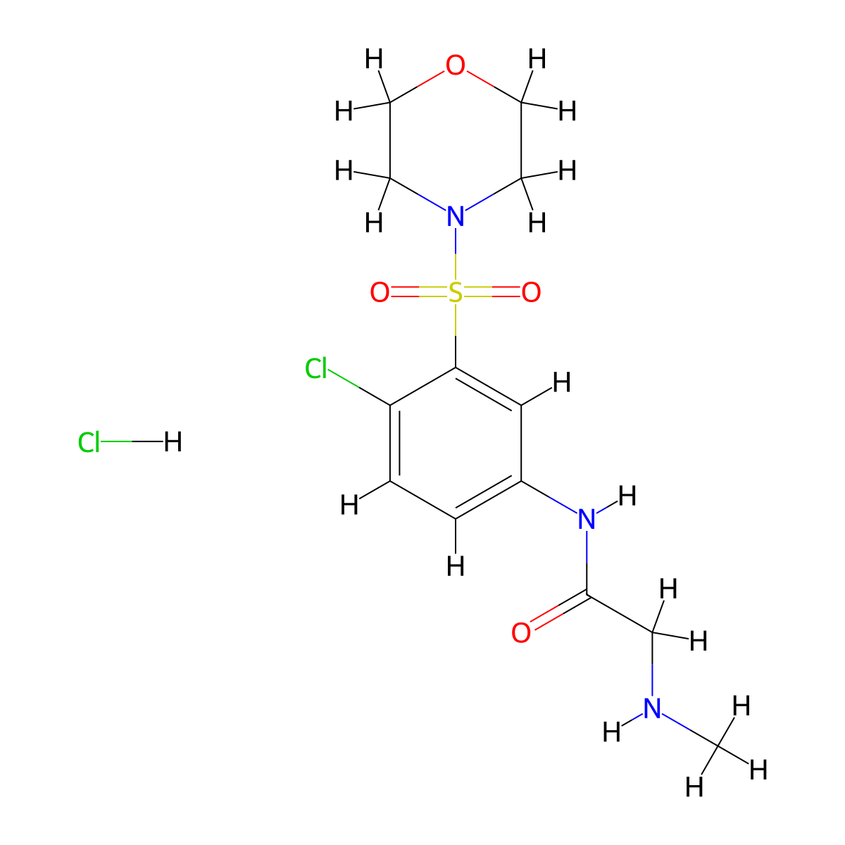 N-[4-chloro-3-(morpholine-4-sulfonyl)phenyl]-2-(methylamino)acetamide hydrochloride molecular structure, CAS 1173052-99-7