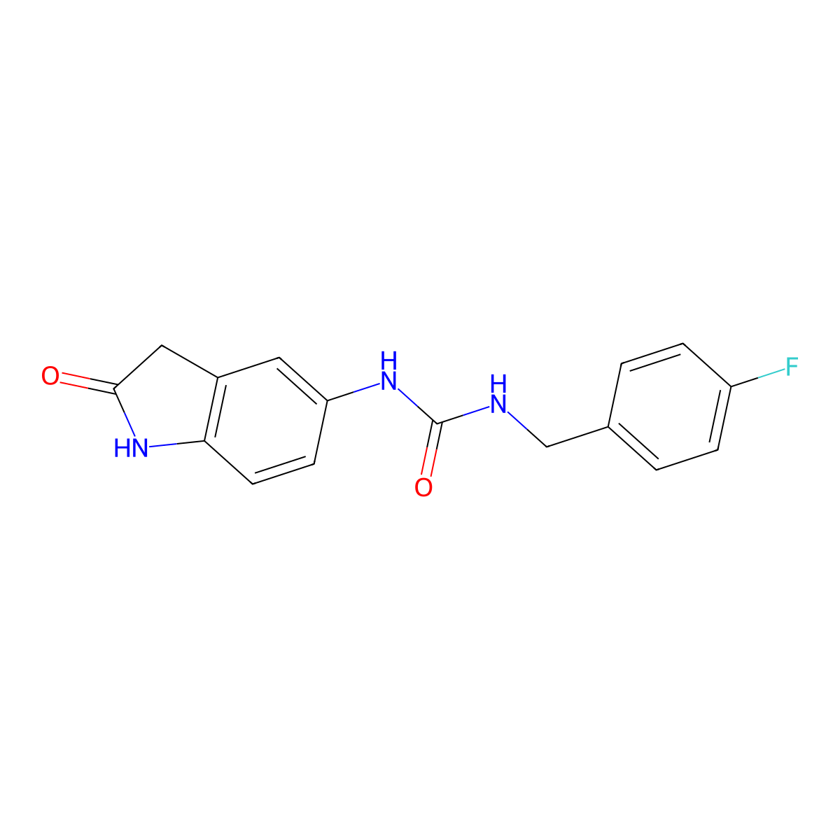 1-(4-Fluorobenzyl)-3-(2-oxoindolin-5-yl)urea molecular structure, CAS 1173054-34-6