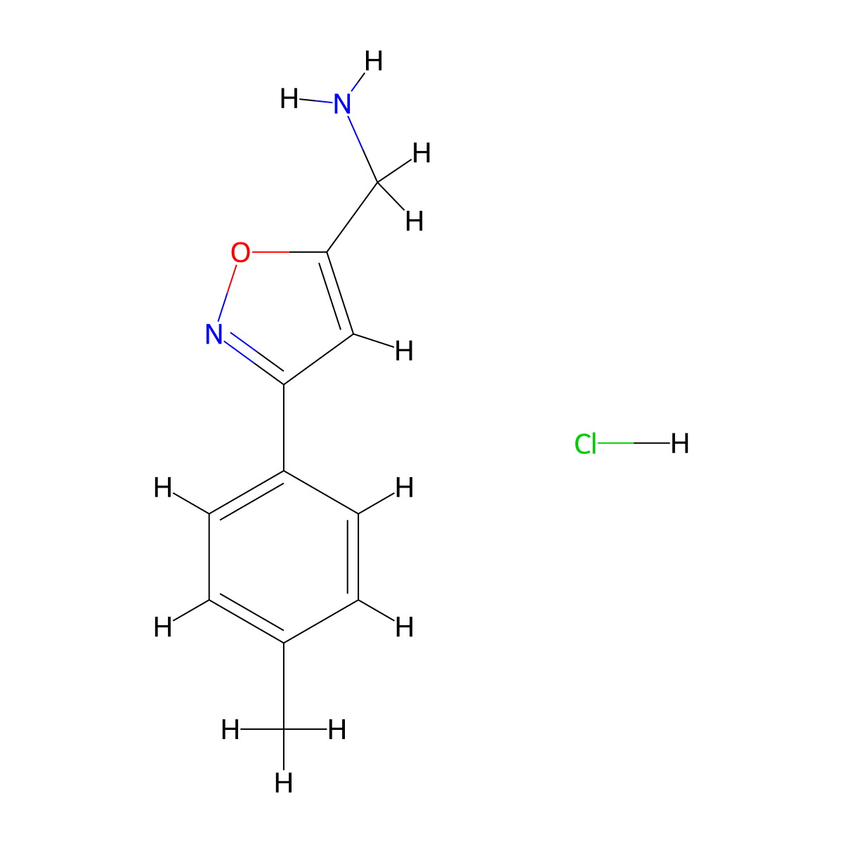 [3-(4-Methylphenyl)-1,2-oxazol-5-yl]methanamine hydrochloride molecular structure, CAS 1173056-81-9