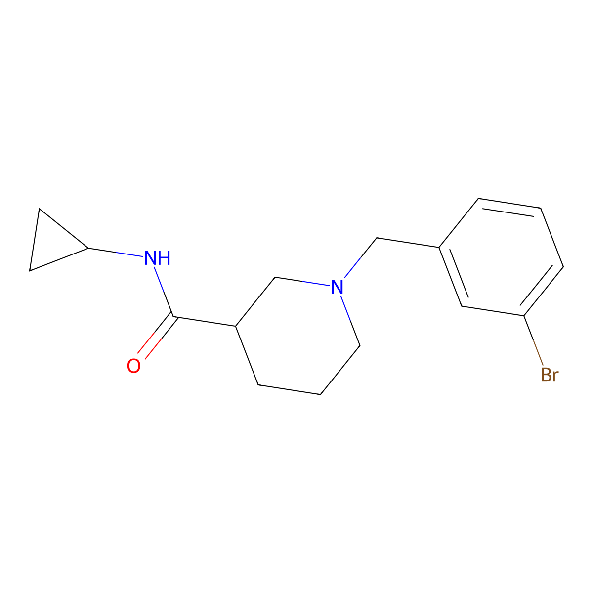 1-[(3-bromophenyl)methyl]-N-cyclopropylpiperidine-3-carboxamide molecular structure, CAS 1173062-37-7