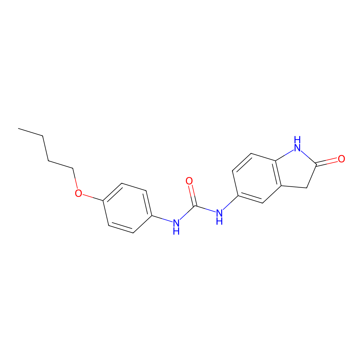 1-(4-Butoxyphenyl)-3-(2-oxoindolin-5-yl)urea molecular structure, CAS 1173062-41-3