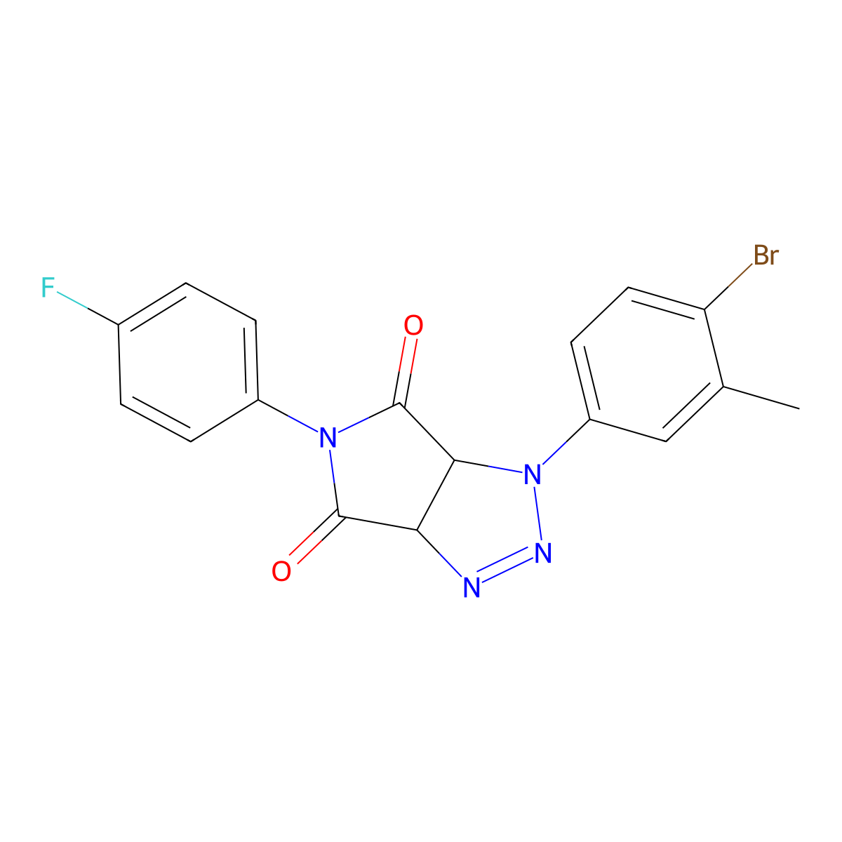 1-(4-bromo-3-methylphenyl)-5-(4-fluorophenyl)-1H,3aH,4H,5H,6H,6aH-pyrrolo[3,4-d][1,2,3]triazole-4,6-dione molecular structure, CAS 1173065-06-9