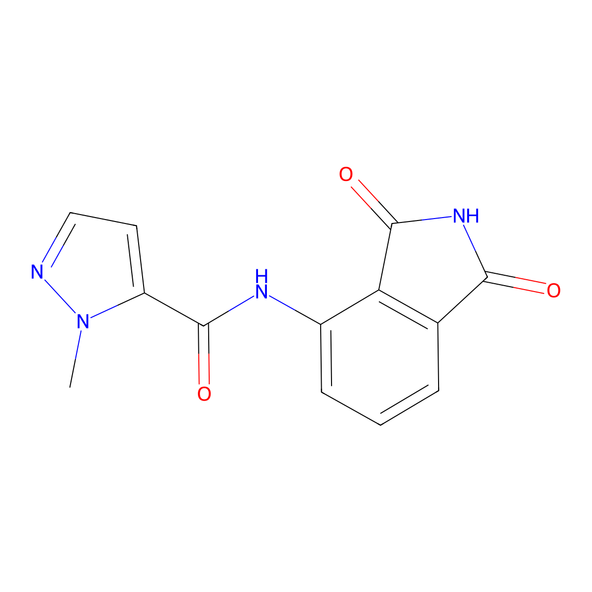 N-(1,3-dioxo-2,3-dihydro-1H-isoindol-4-yl)-1-methyl-1H-pyrazole-5-carboxamide molecular structure, CAS 1173069-18-5