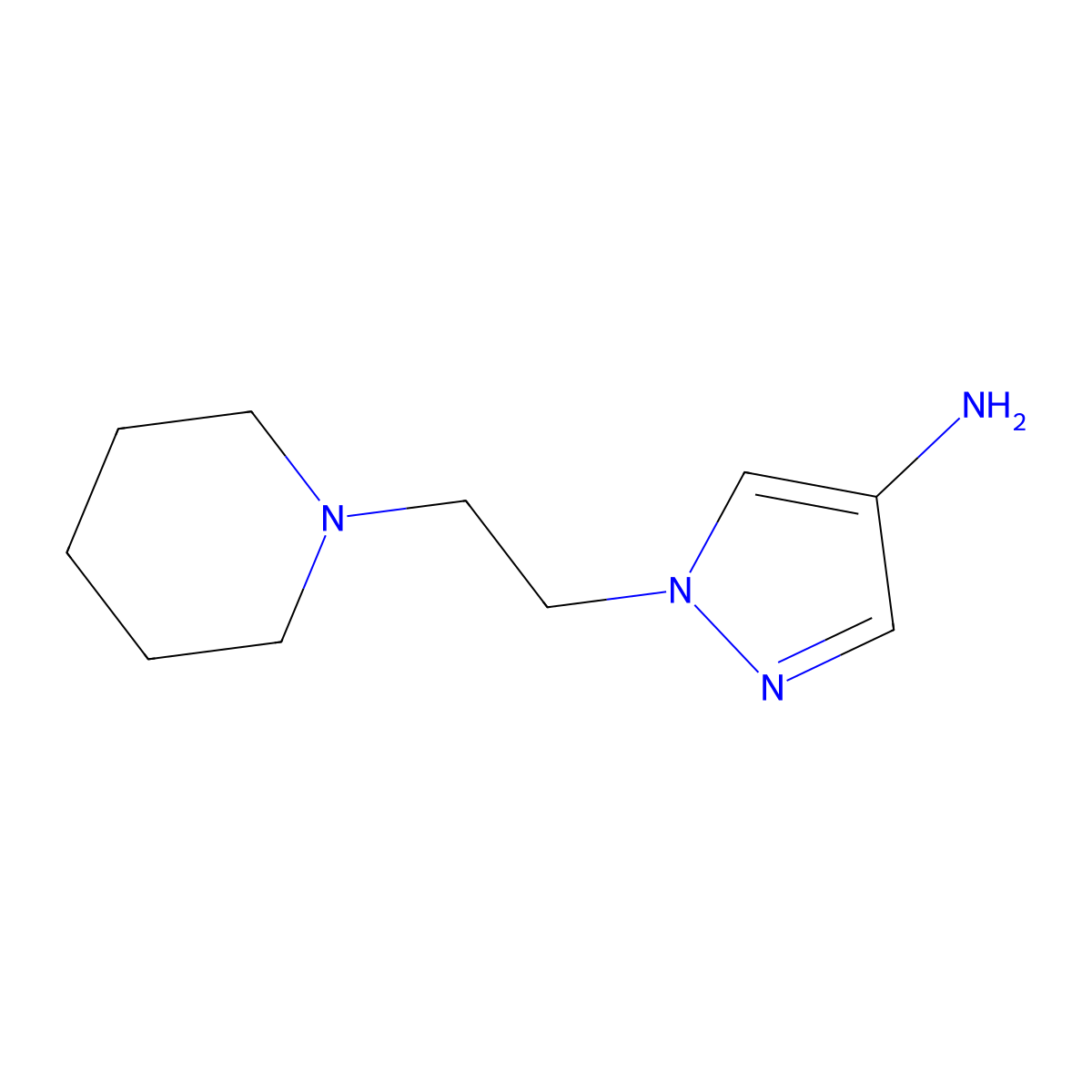 1-(2-(Piperidin-1-yl)ethyl)-1h-pyrazol-4-amine molecular structure, CAS 1173069-63-0