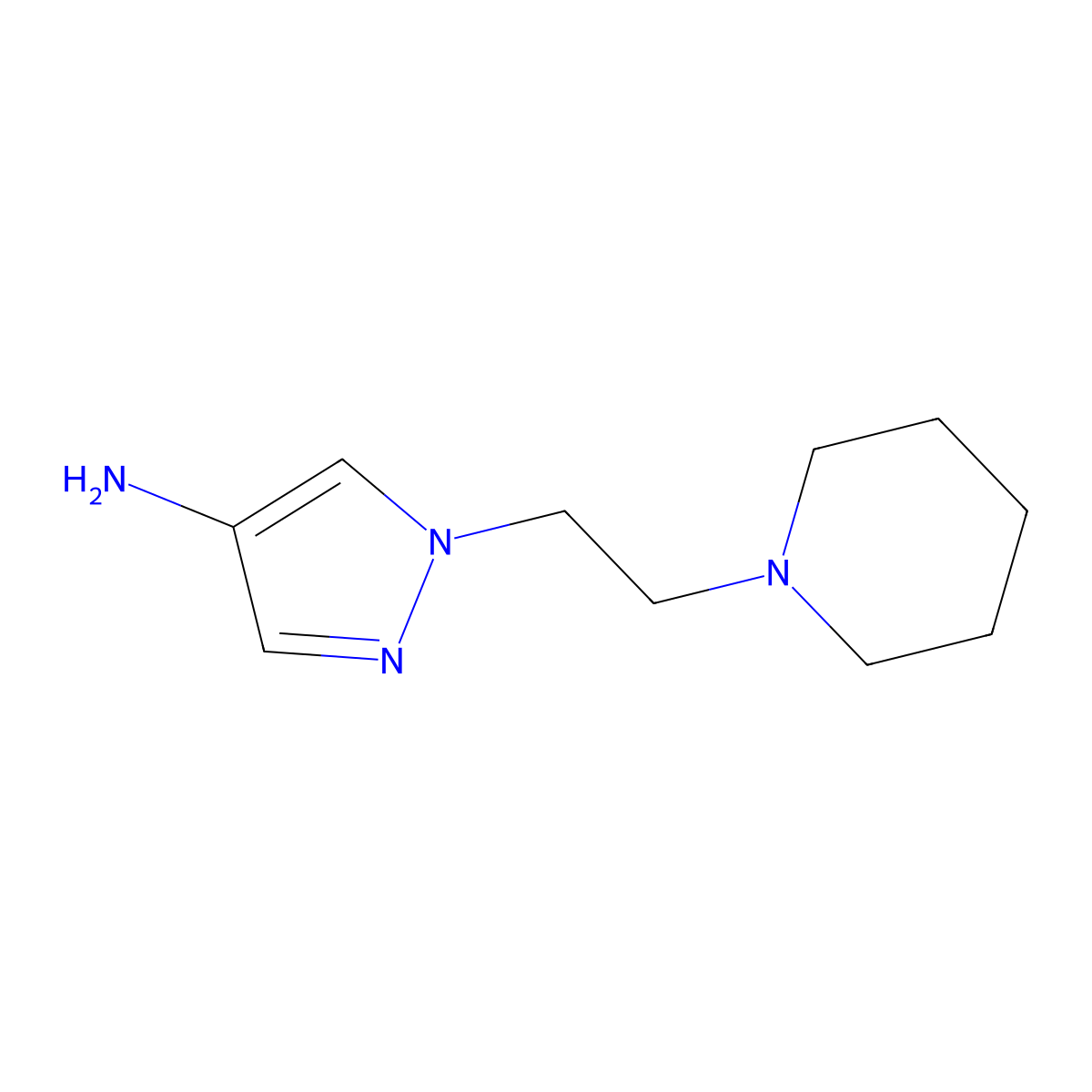 1-(2-(Piperidin-1-yl)ethyl)-1h-pyrazol-4-amine molecular structure, CAS 1173069-63-0