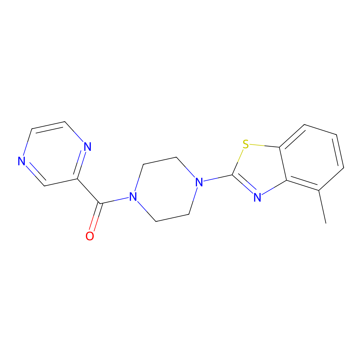 (4-(4-Methylbenzo[d]thiazol-2-yl)piperazin-1-yl)(pyrazin-2-yl)methanone molecular structure, CAS 1173072-95-1