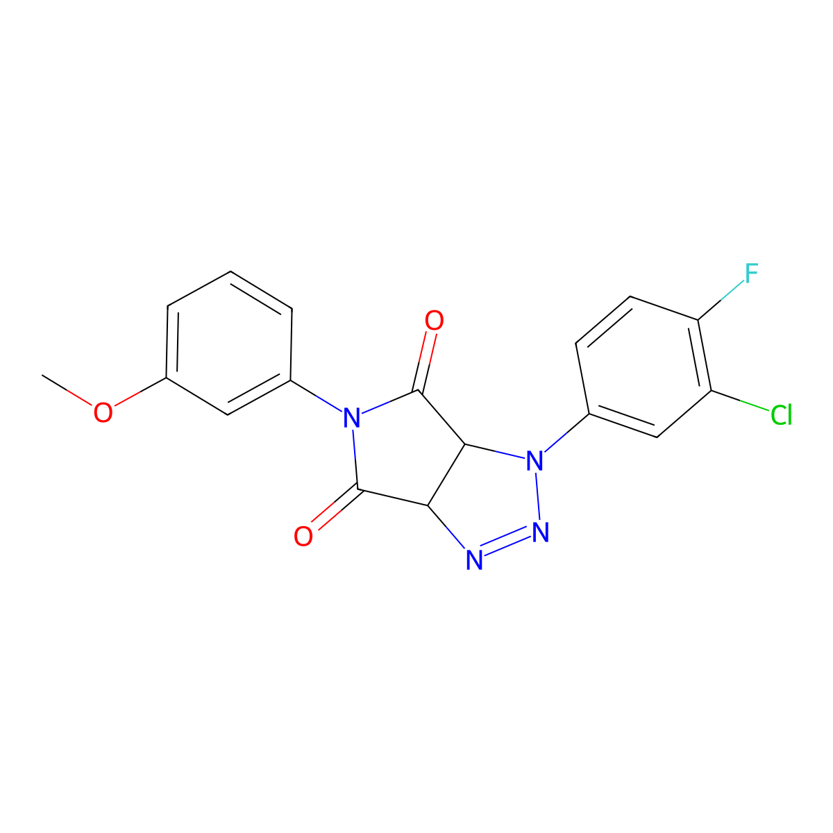 1-(3-chloro-4-fluorophenyl)-5-(3-methoxyphenyl)-1H,3aH,4H,5H,6H,6aH-pyrrolo[3,4-d][1,2,3]triazole-4,6-dione molecular structure, CAS 1173073-14-7