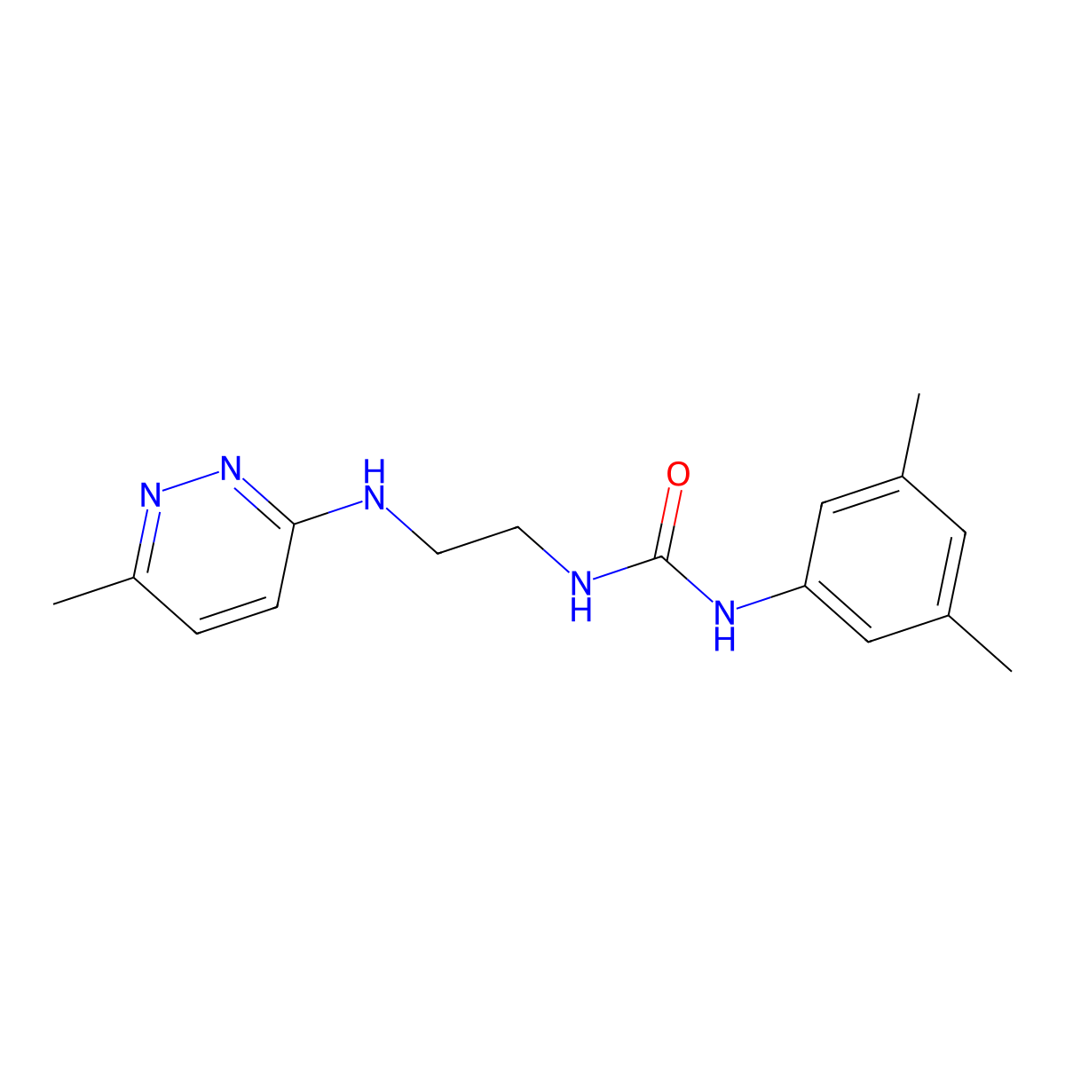 1-(3,5-Dimethylphenyl)-3-{2-[(6-methylpyridazin-3-yl)amino]ethyl}urea molecular structure, CAS 1173077-85-4