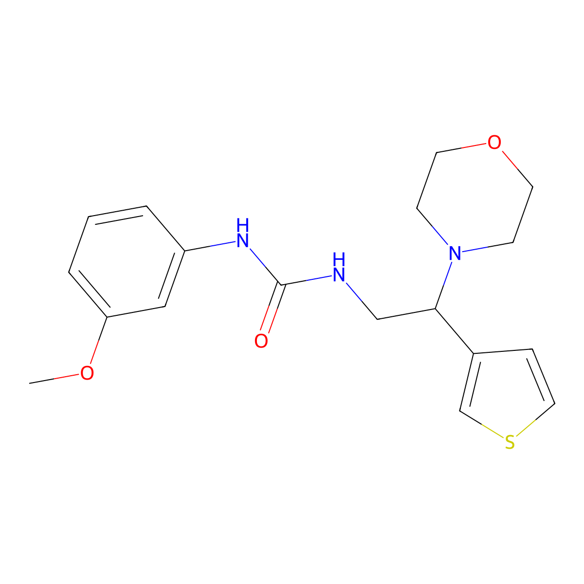 1-(3-Methoxyphenyl)-3-(2-morpholino-2-(thiophen-3-yl)ethyl)urea molecular structure, CAS 1173079-23-6