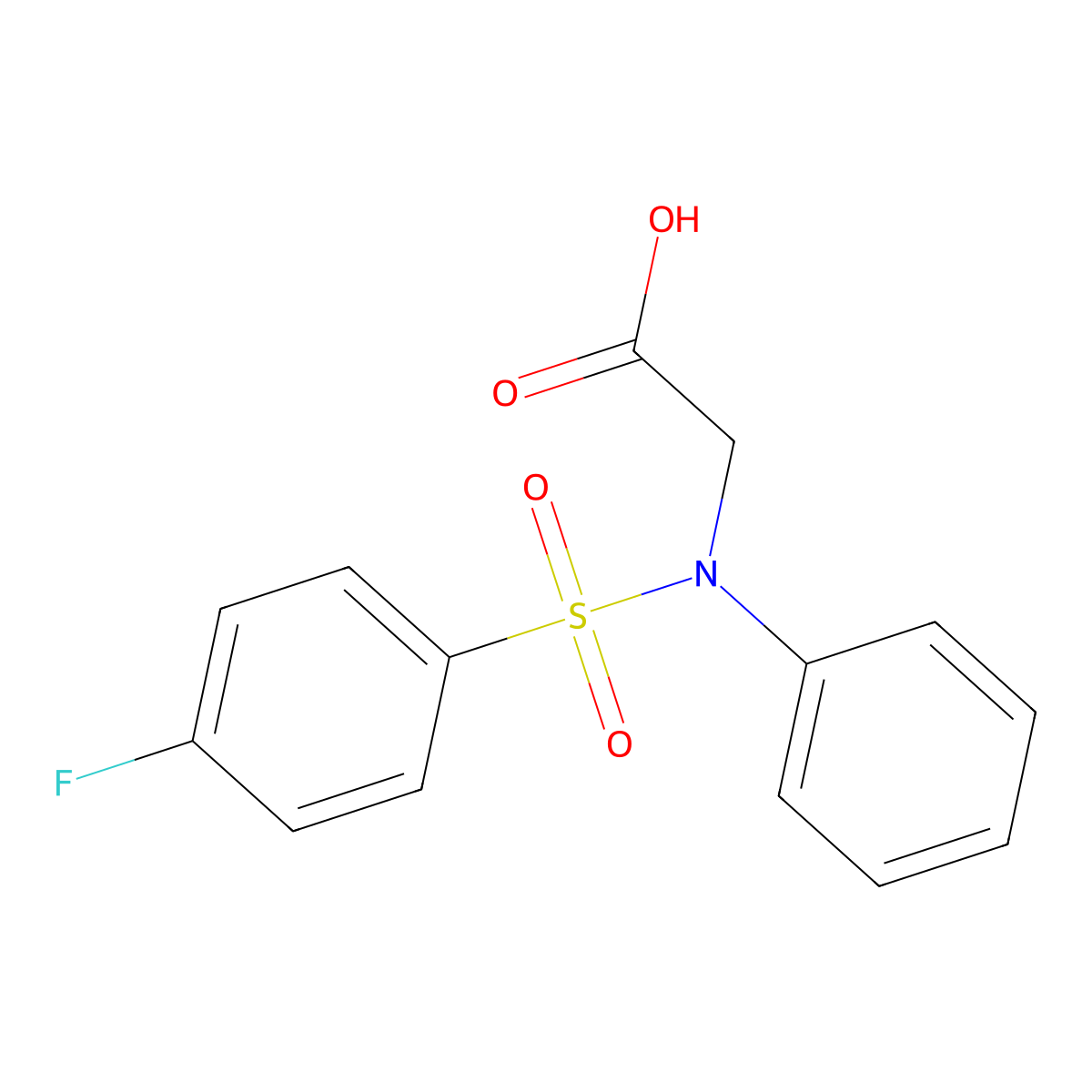 N-[(4-fluorophenyl)sulfonyl]-N-phenylglycine molecular structure, CAS 117309-30-5