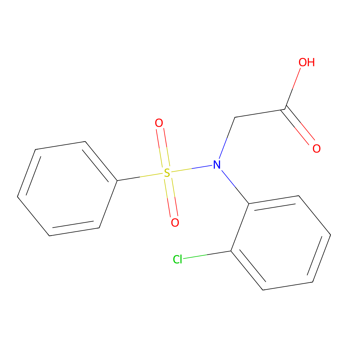 N-(2-chlorophenyl)-N-(phenylsulfonyl)glycine molecular structure, CAS 117309-39-4