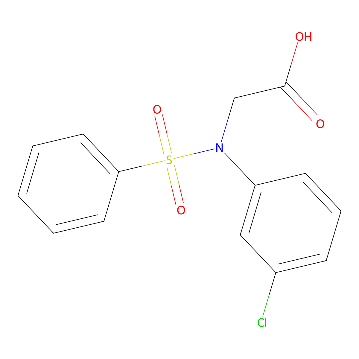 N-(3-chlorophenyl)-N-(phenylsulfonyl)glycine molecular structure, CAS 117309-40-7