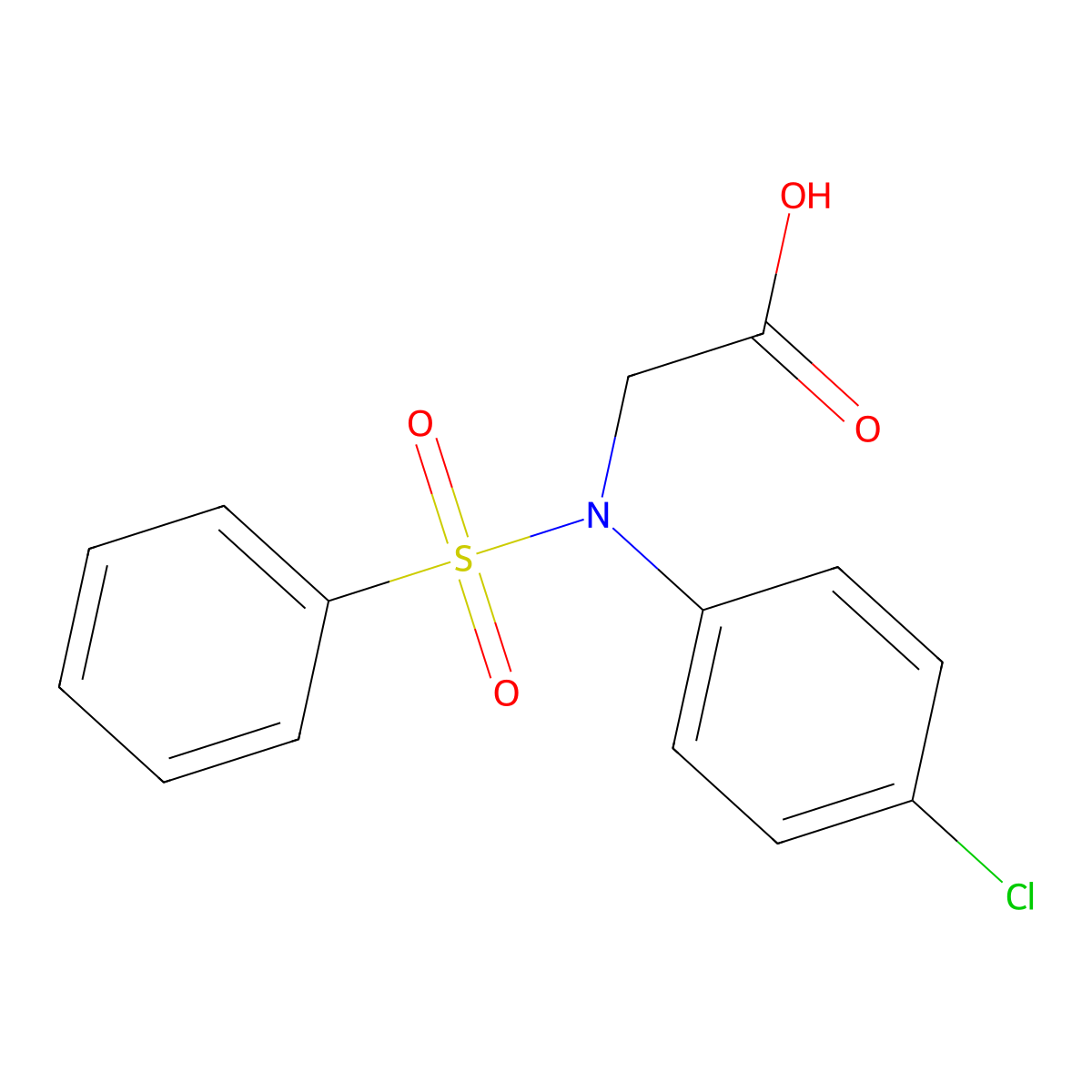 2-[4-Chloro(phenylsulfonyl)anilino]acetic acid molecular structure, CAS 117309-41-8