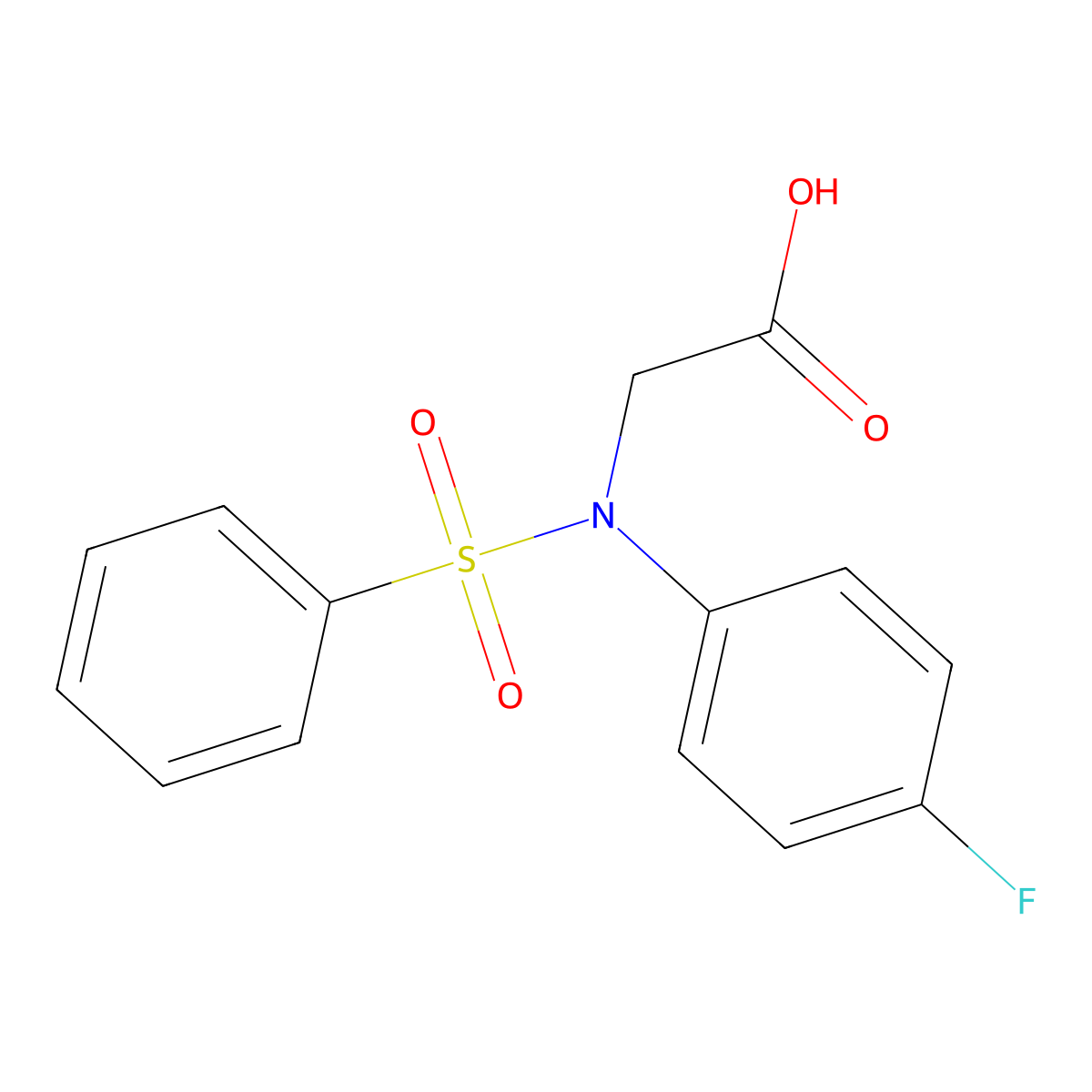 N-(4-fluorophenyl)-N-(phenylsulfonyl)glycine molecular structure, CAS 117309-42-9
