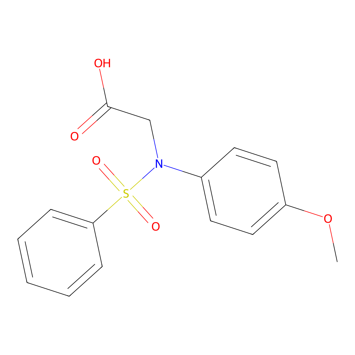 N-(4-Methoxyphenyl)-N-(phenylsulfonyl)glycine molecular structure, CAS 117309-43-0