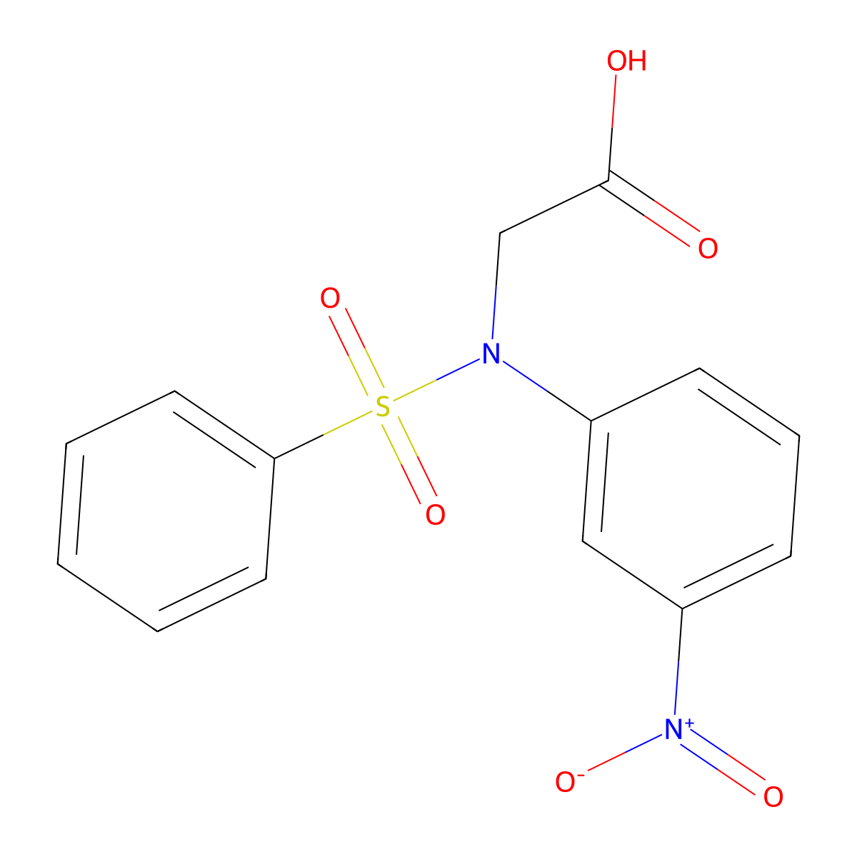 N-(3-nitrophenyl)-N-(phenylsulfonyl)glycine molecular structure, CAS 117309-44-1