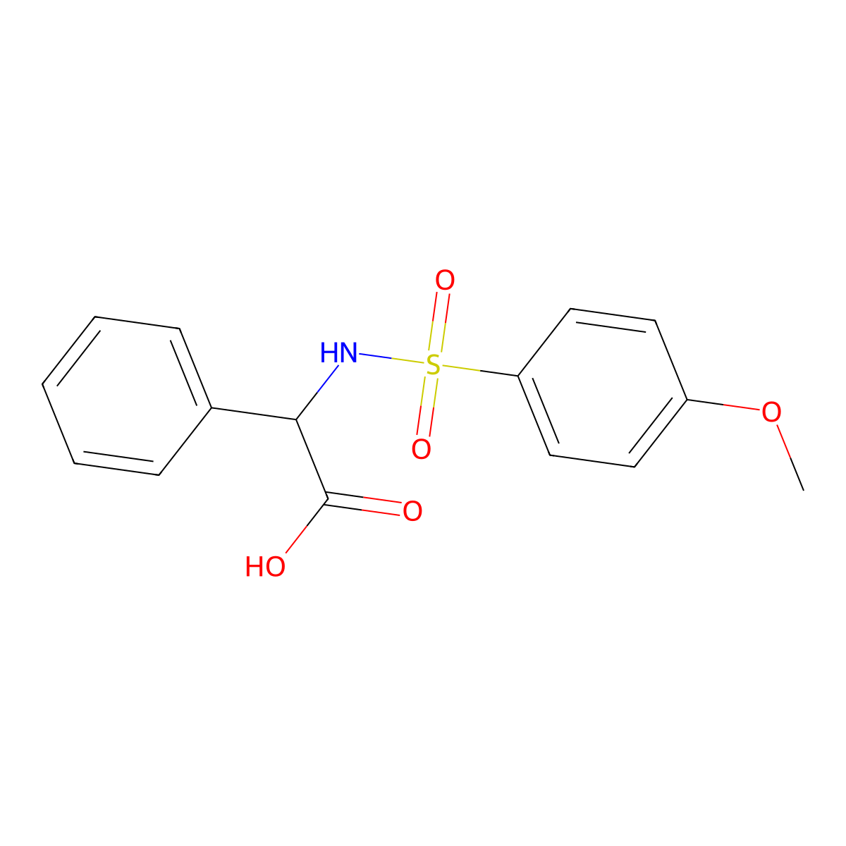 2-{[(4-Methoxyphenyl)sulfonyl]amino}-2-phenylacetic acid molecular structure, CAS 117309-46-3