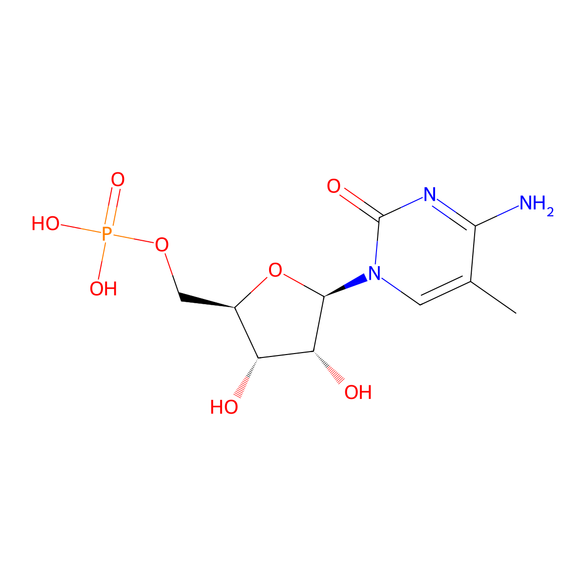5-Methylcytidylic acid molecular structure, CAS 117309-80-5