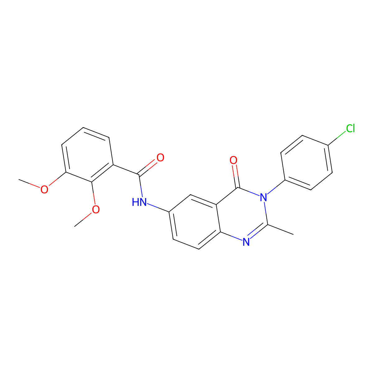 N-[3-(4-chlorophenyl)-2-methyl-4-oxo-3,4-dihydroquinazolin-6-yl]-2,3-dimethoxybenzamide molecular structure, CAS 1173099-05-2