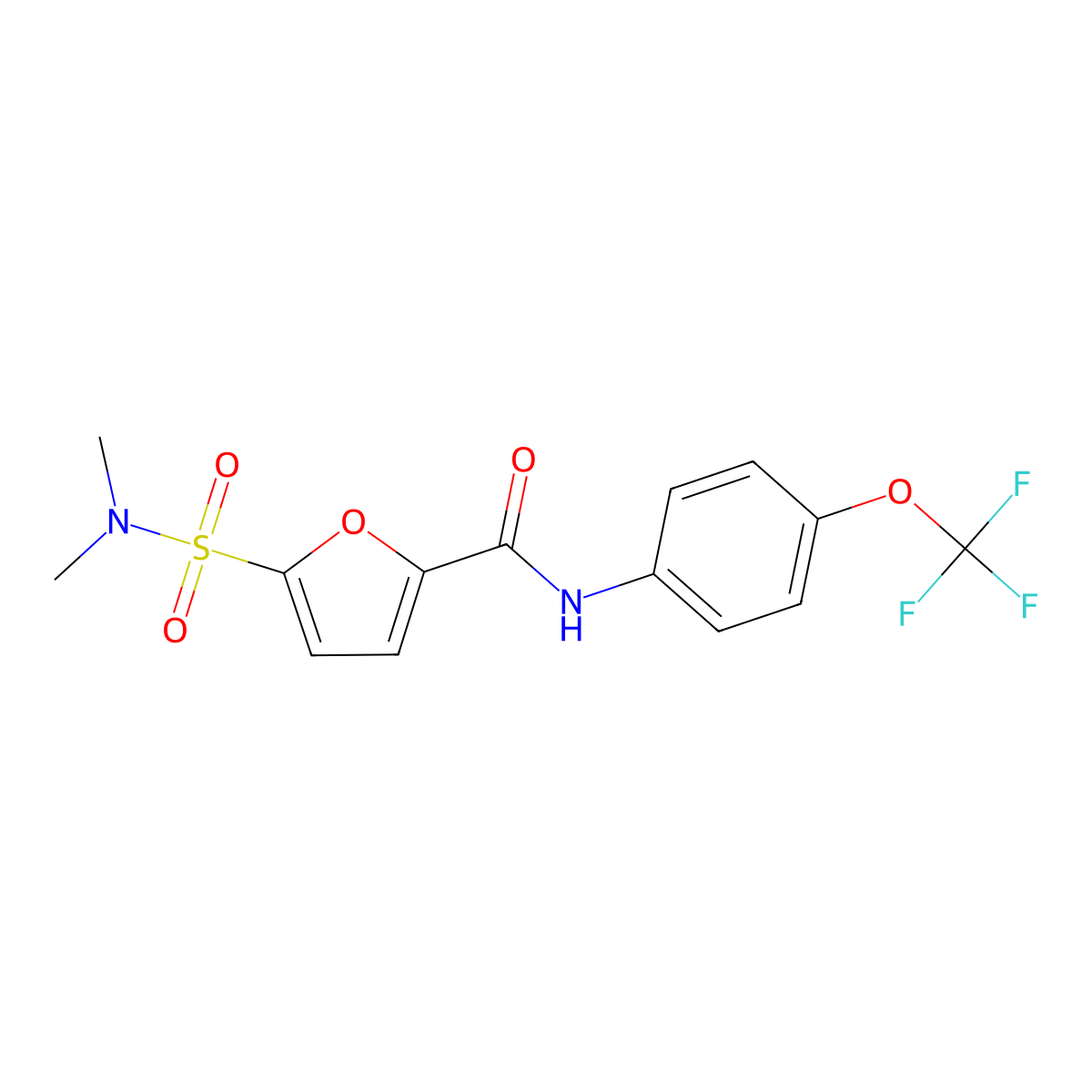 5-(dimethylsulfamoyl)-N-[4-(trifluoromethoxy)phenyl]furan-2-carboxamide molecular structure, CAS 1173099-40-5