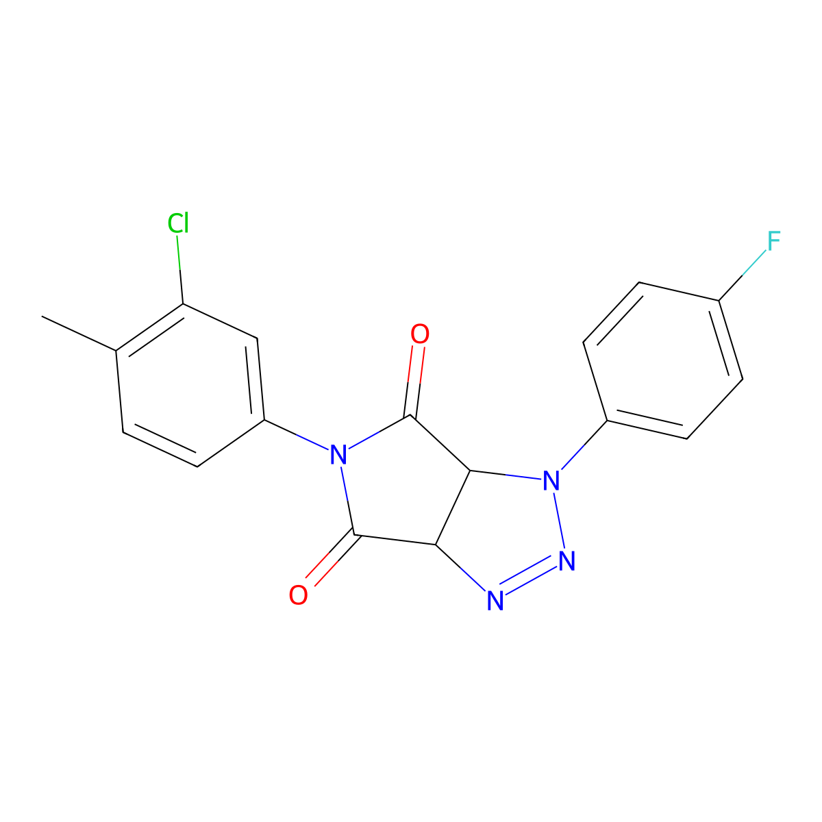 5-(3-chloro-4-methylphenyl)-1-(4-fluorophenyl)-1H,3aH,4H,5H,6H,6aH-pyrrolo[3,4-d][1,2,3]triazole-4,6-dione molecular structure, CAS 1173099-95-0