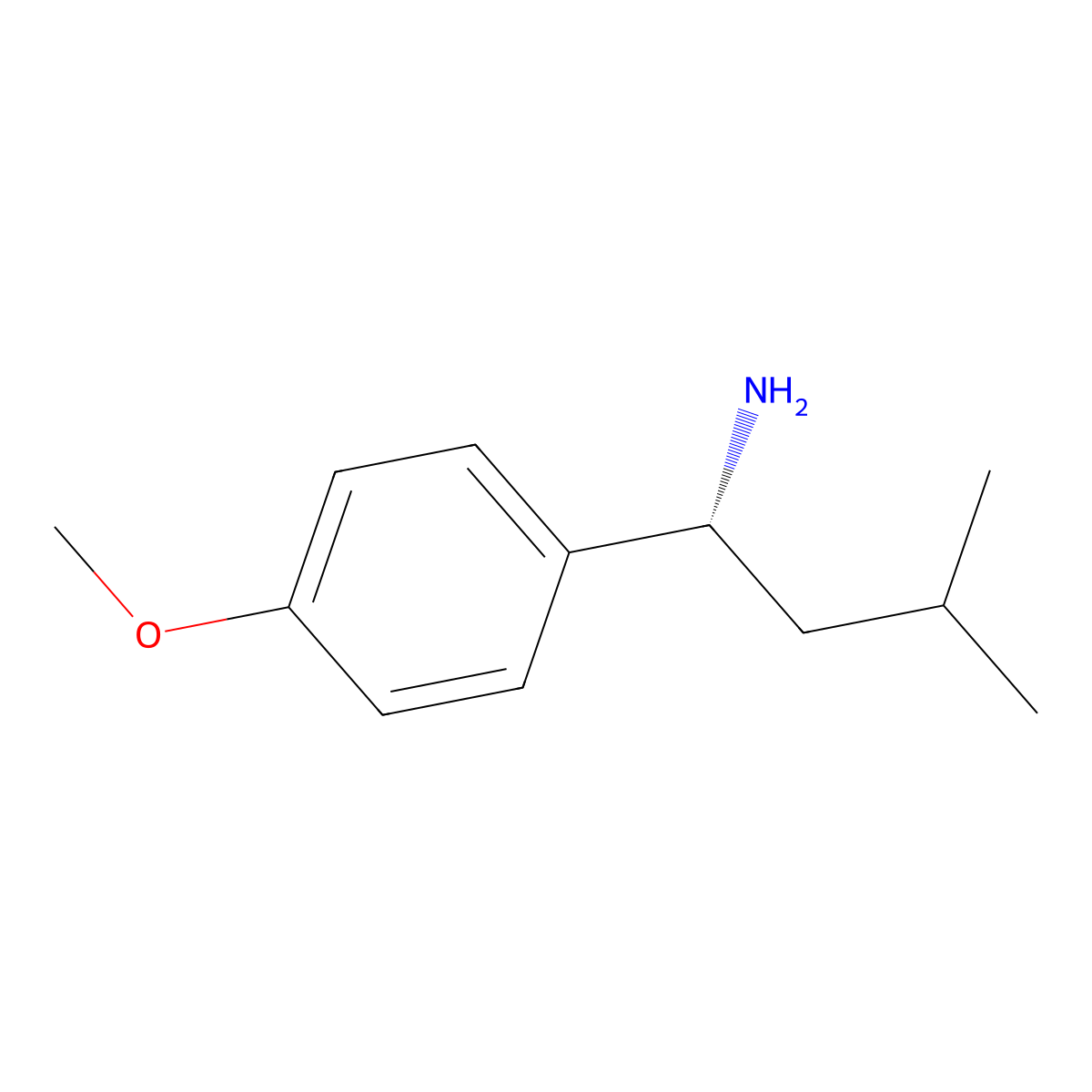 (1R)-1-(4-Methoxyphenyl)-3-methylbutan-1-amine molecular structure, CAS 1173111-04-0
