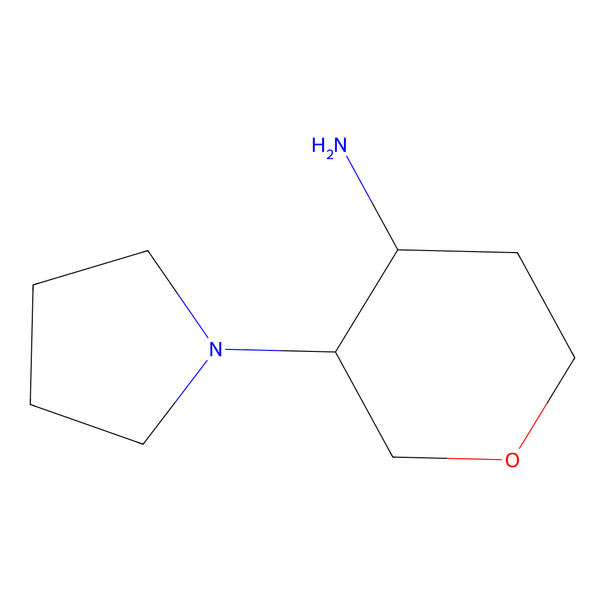 3-(Pyrrolidin-1-yl)oxan-4-amine molecular structure, CAS 1173112-48-5