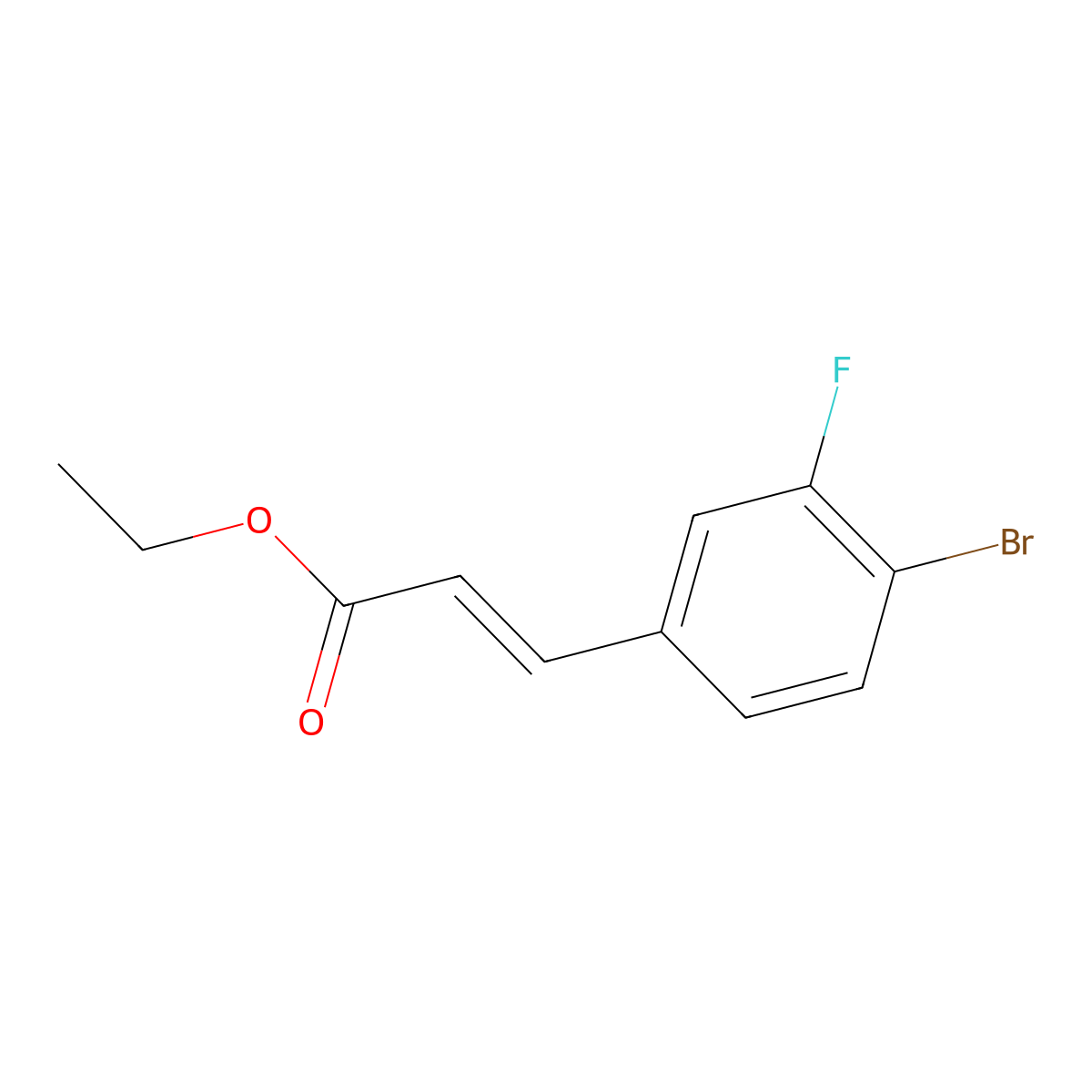 (E)-ethyl 3-(4-bromo-3-fluorophenyl)acrylate molecular structure, CAS 1173119-94-2