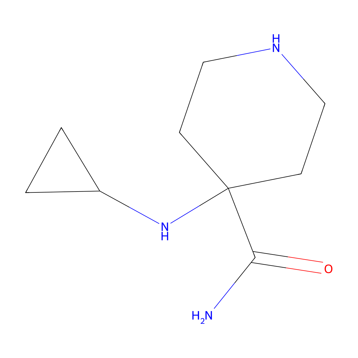4-(Cyclopropylamino)piperidine-4-carboxamide molecular structure, CAS 1173146-01-4