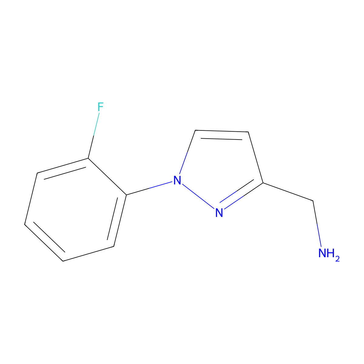 [1-(2-fluorophenyl)-1H-pyrazol-3-yl]methanamine molecular structure, CAS 1173148-74-7
