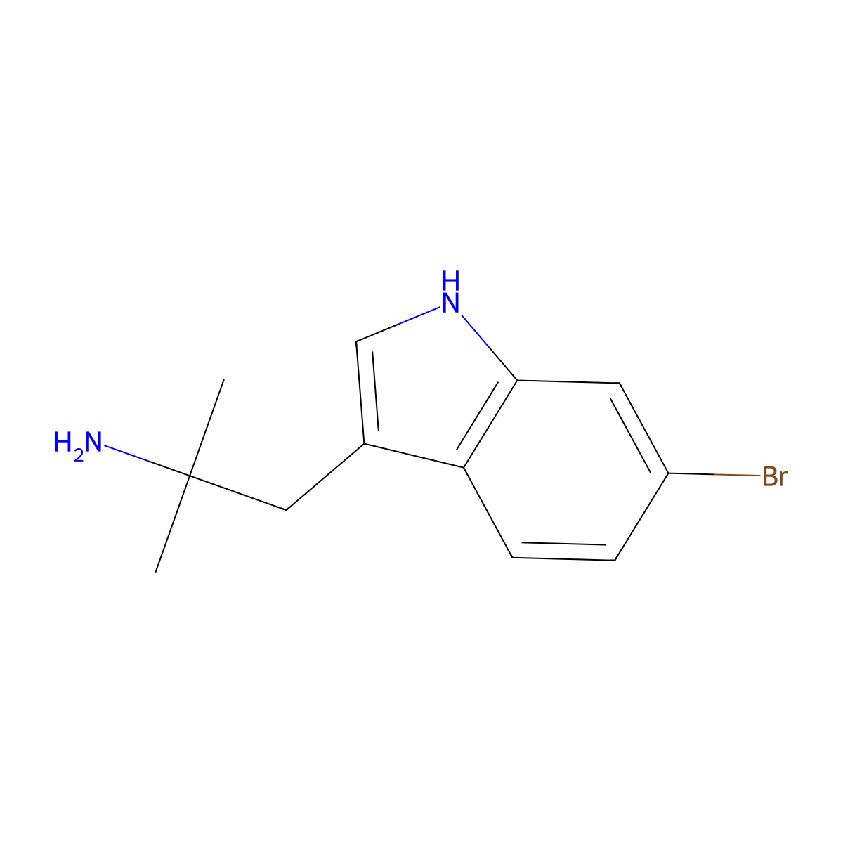 1-(6-bromo-1H-indol-3-yl)-2-methylpropan-2-amine molecular structure, CAS 1173157-56-6