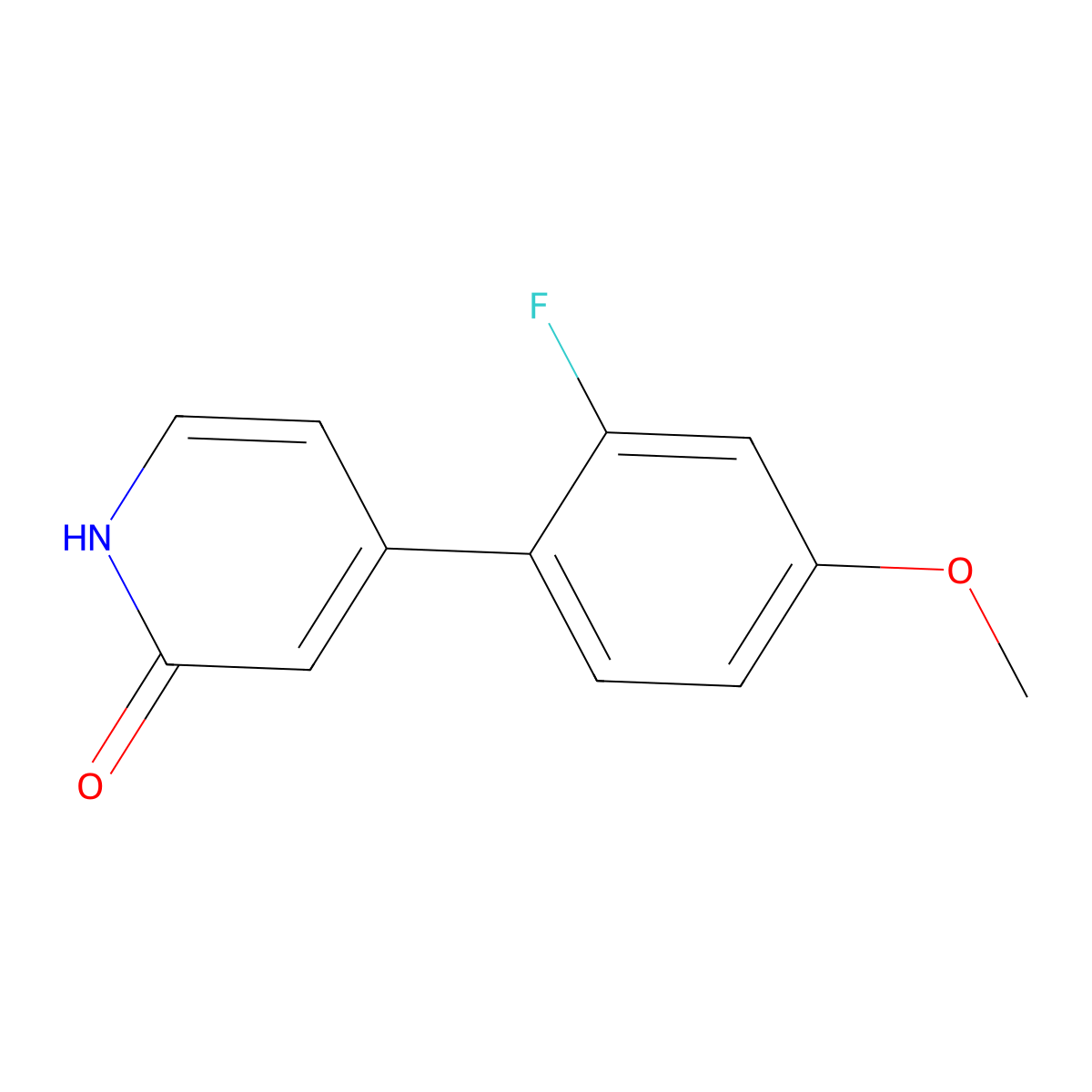 4-(2-Fluoro-4-methoxyphenyl)pyridin-2(1H)-one molecular structure, CAS 1173157-92-0